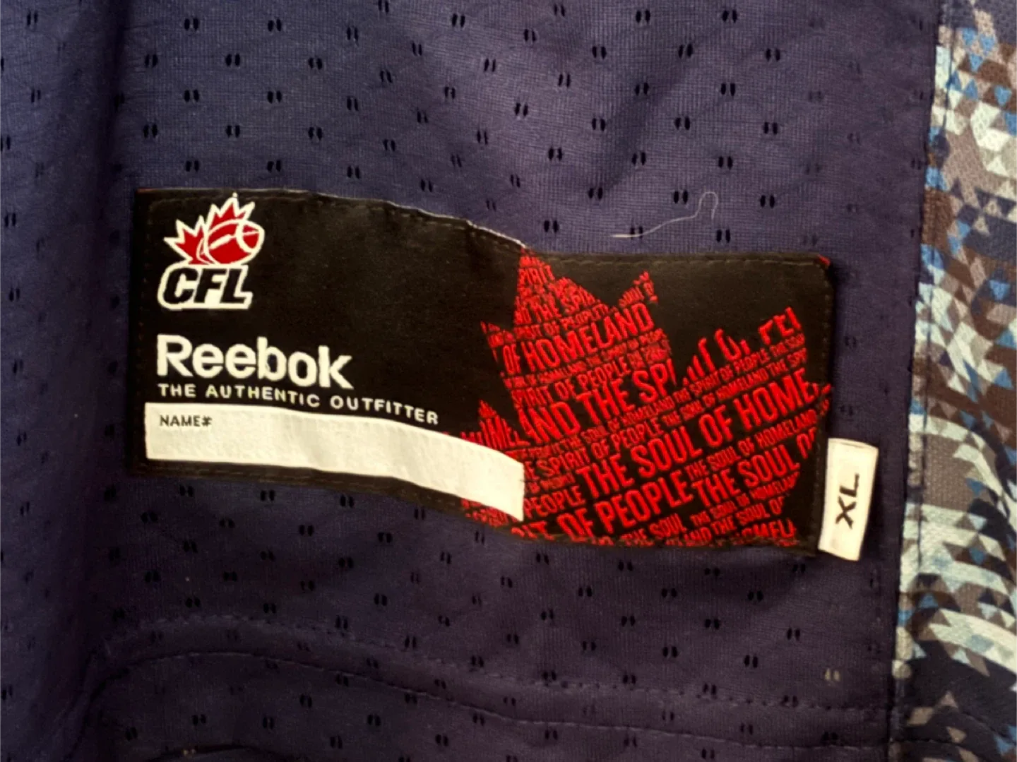 Reebok CFL Winnipeg Blue Bombers Jersey - Men’s XL image indicator(3)