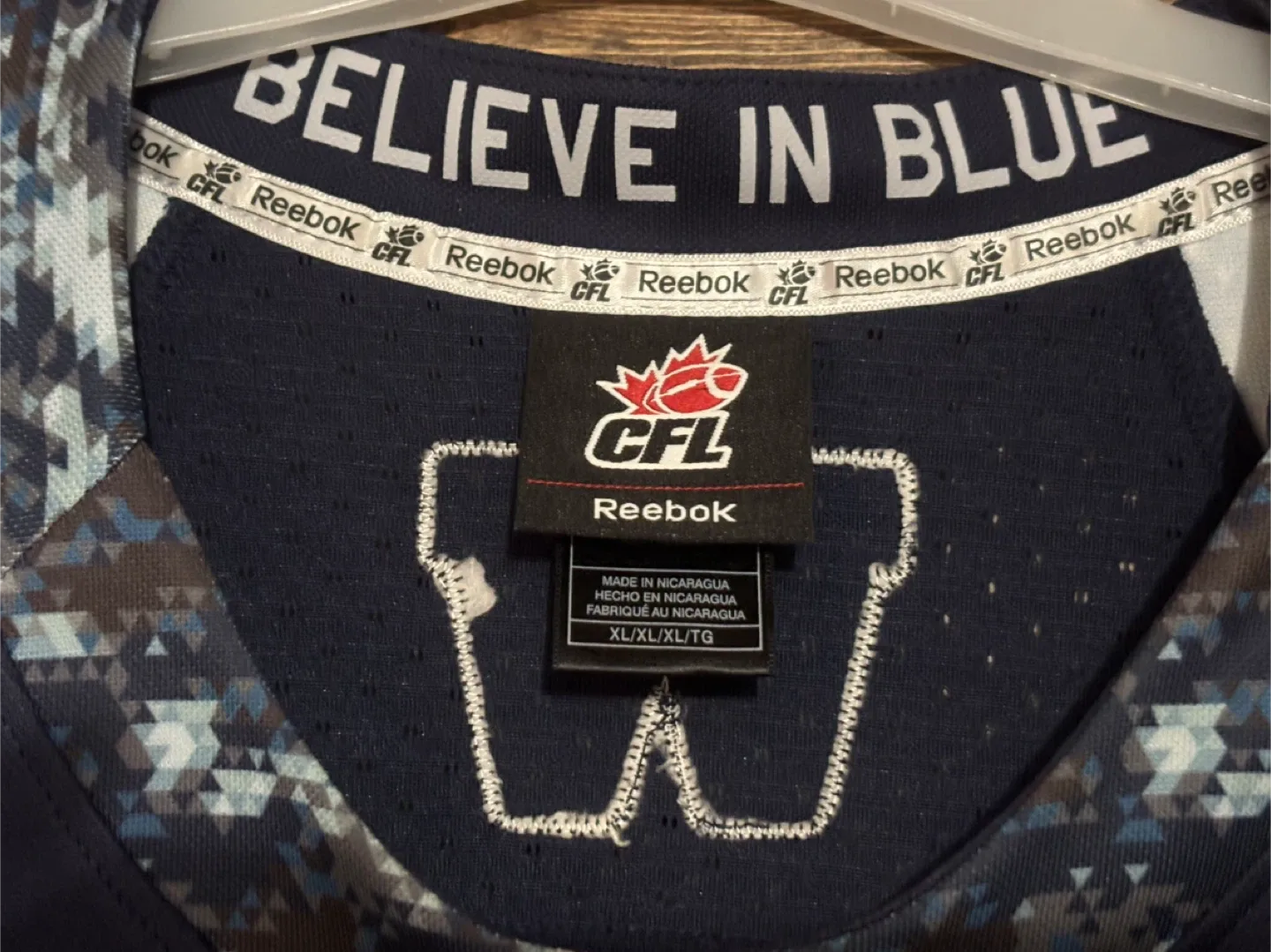 Reebok CFL Winnipeg Blue Bombers Jersey - Men’s XL image indicator(4)