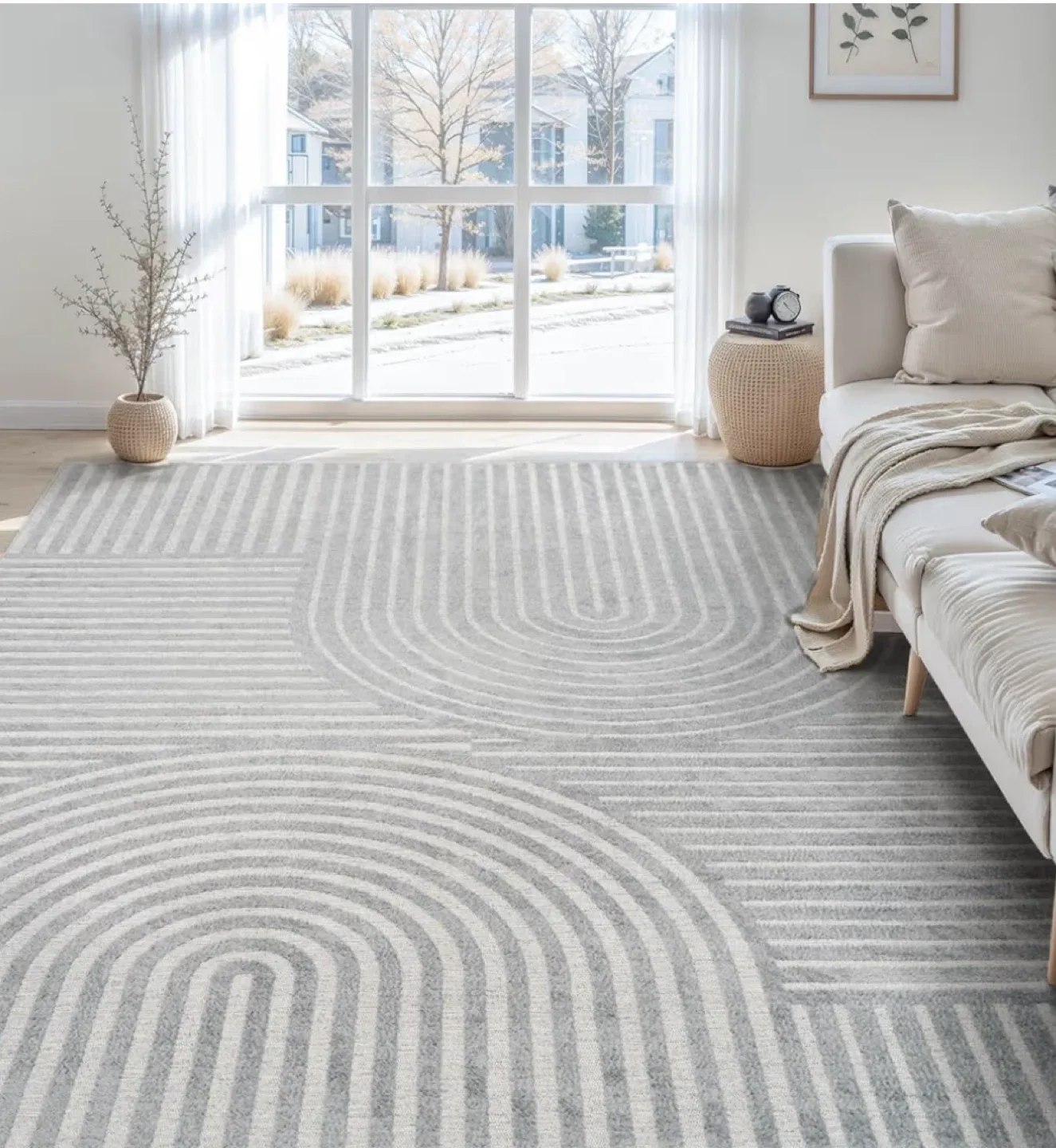 Geometric Patterned Area Rug 6x4 ft- Machine Washable