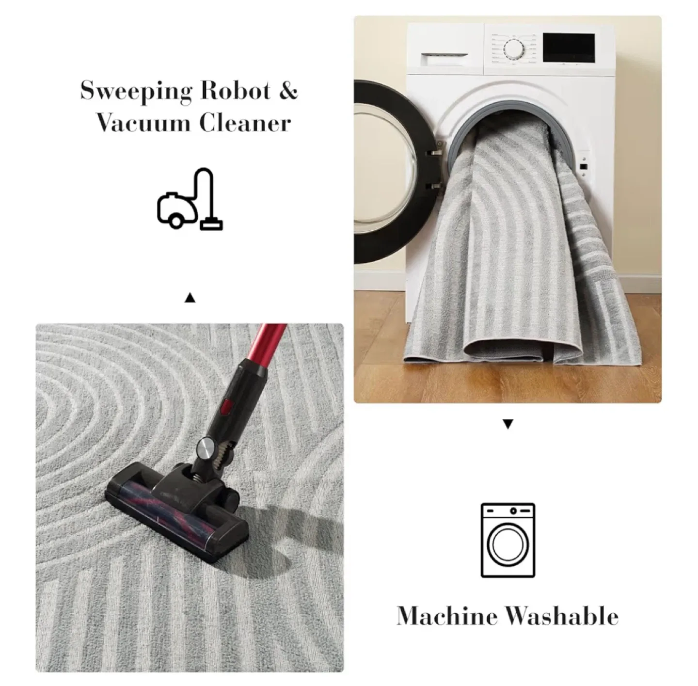 Geometric Patterned Area Rug 6x4 ft- Machine Washable image indicator(5)