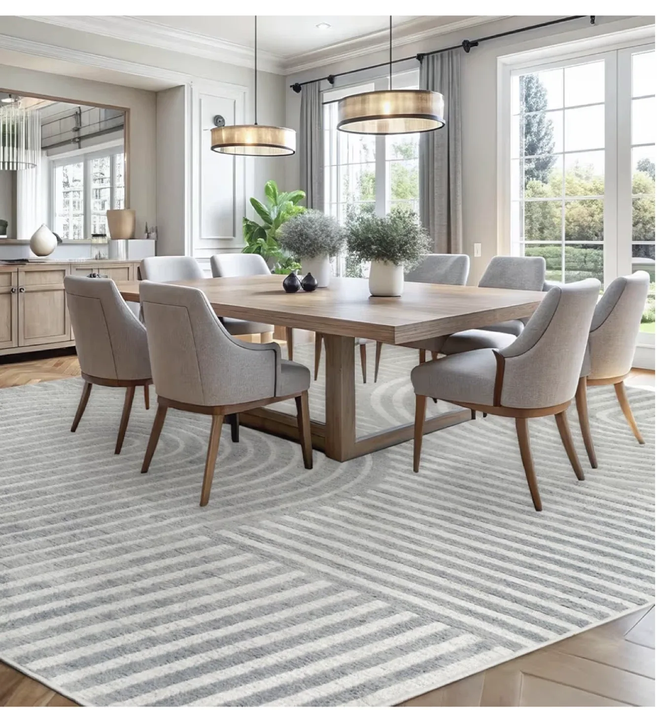 Geometric Patterned Area Rug 6x4 ft- Machine Washable image indicator(3)