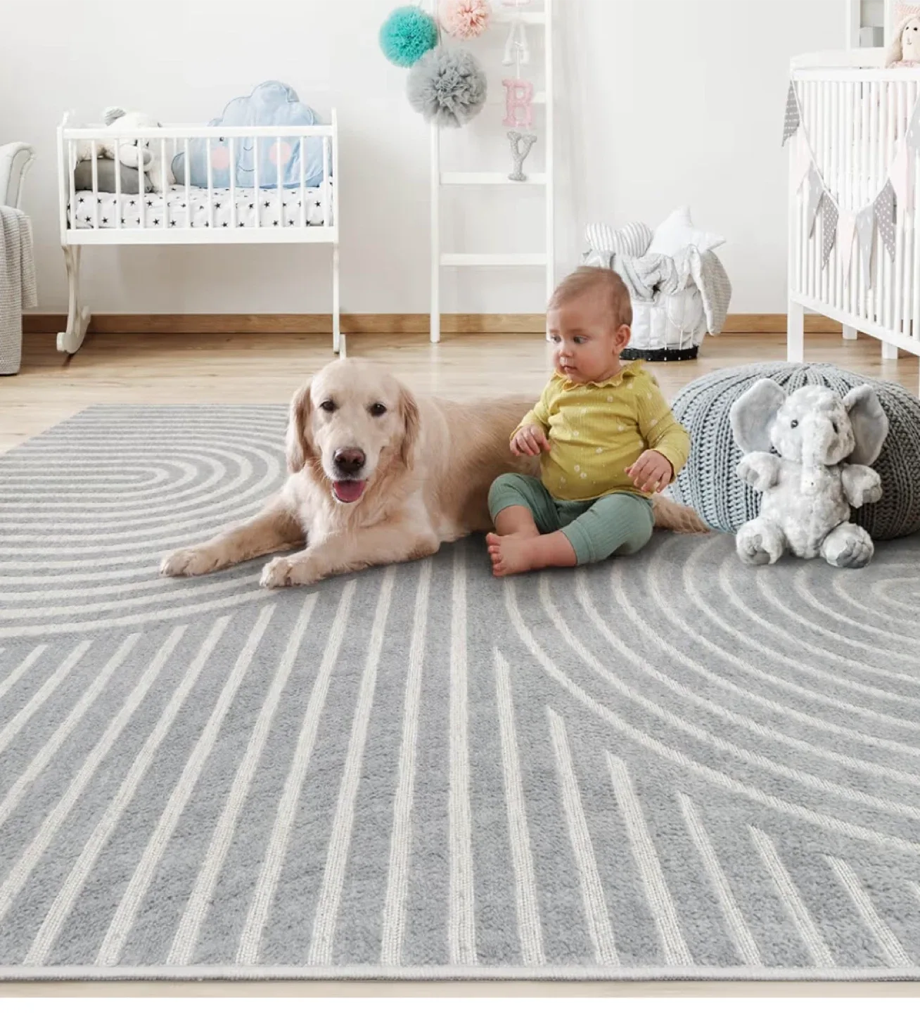 Geometric Patterned Area Rug 6x4 ft- Machine Washable image indicator(6)