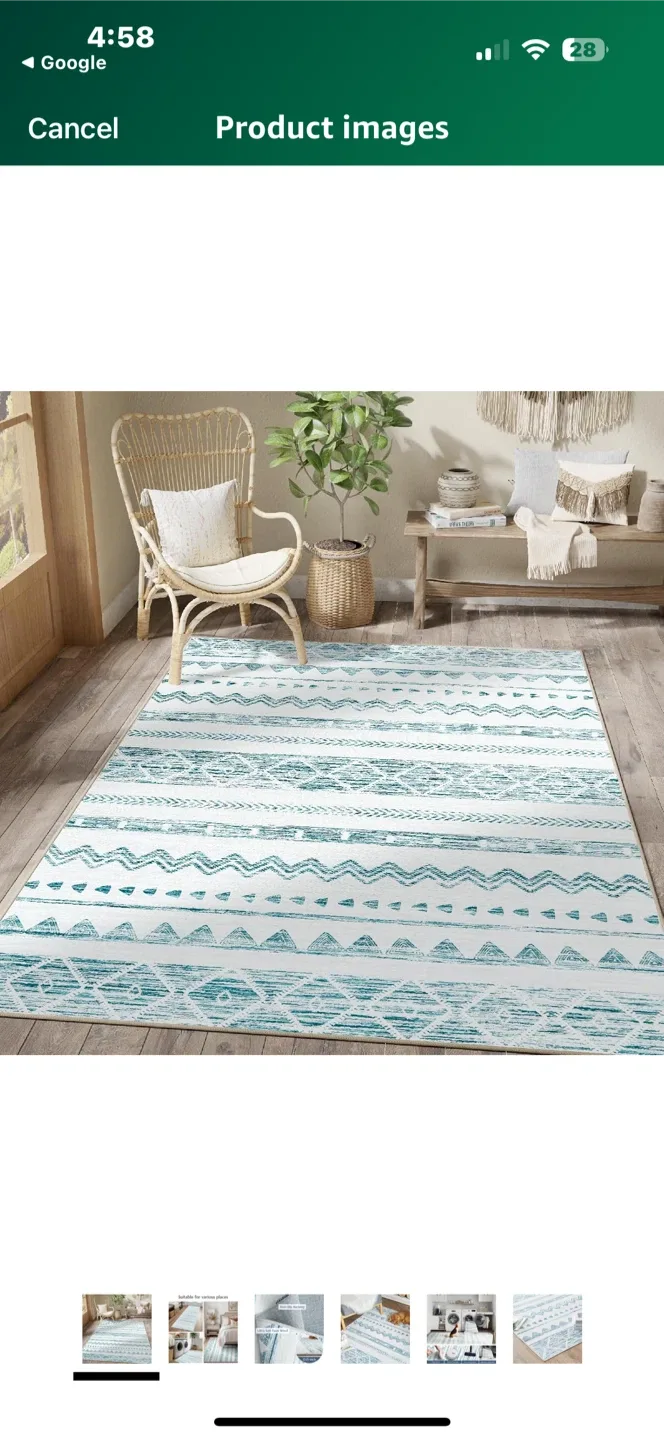 Machine Washable Area Rug - 9x6 ft