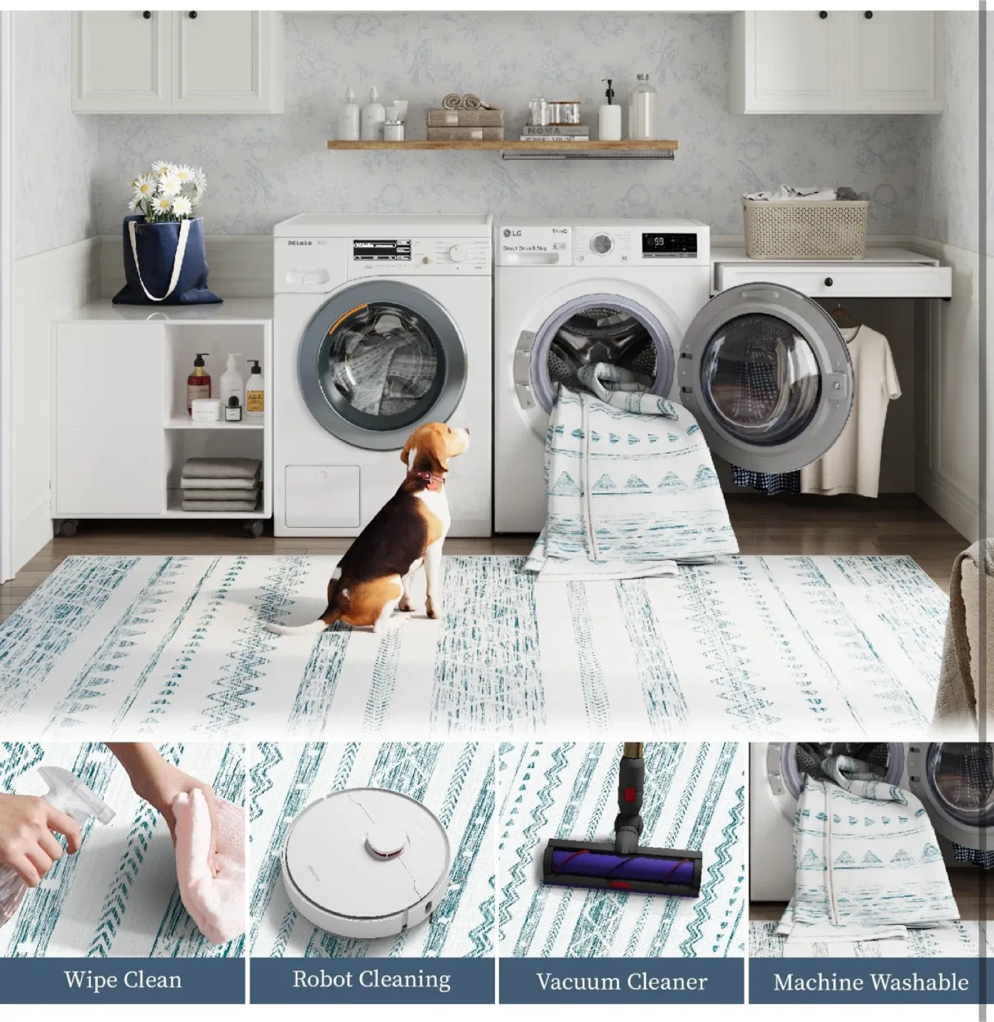 Machine Washable Area Rug - 9x6 ft image indicator(5)