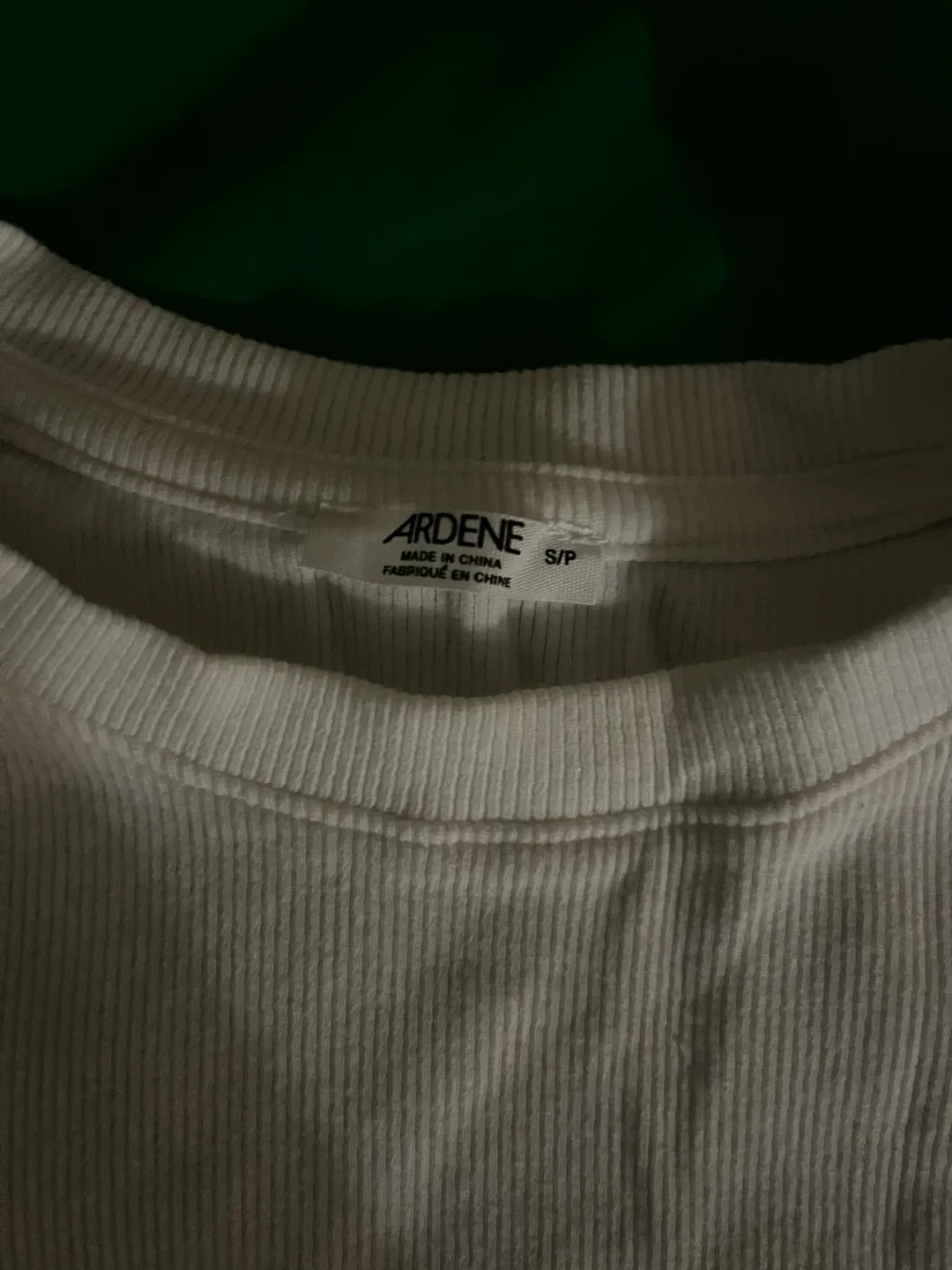 Ardene White Ribbed Top - Size S/P image indicator(3)