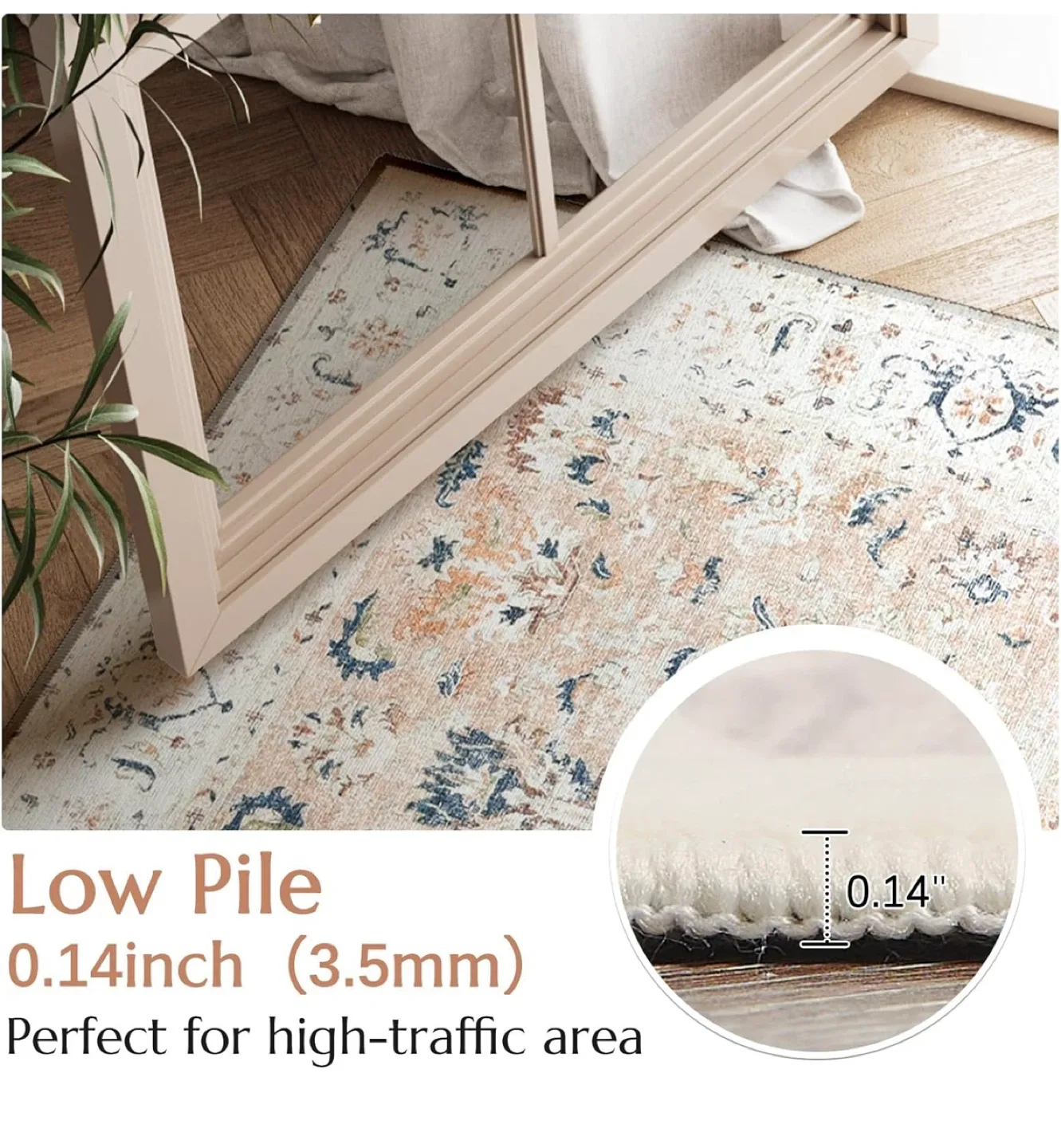 Vintage Style Area Rug 7x5 ft image indicator(2)