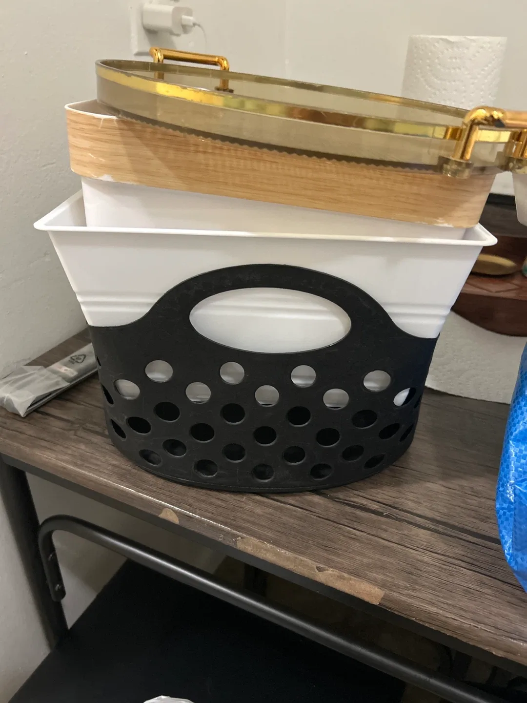 White & Black Storage Basket thumbnail
