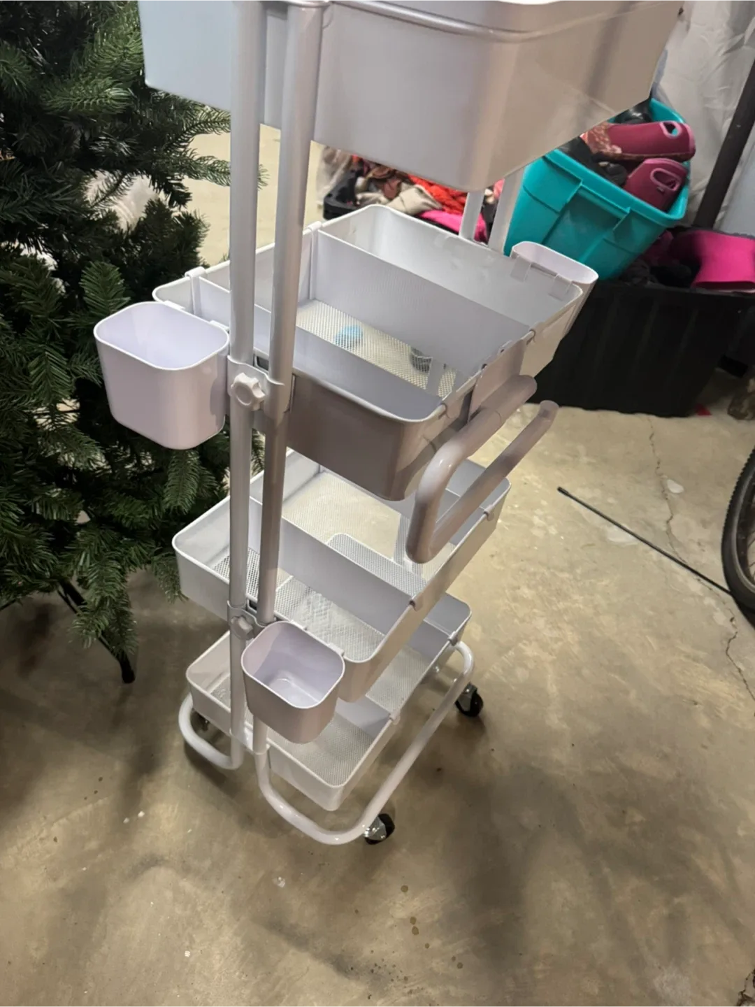 White Rolling Utility Cart