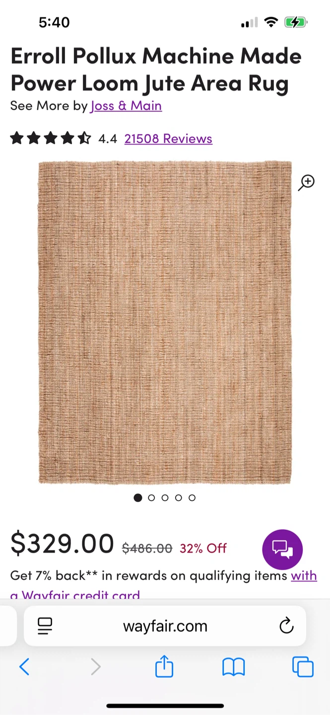 Joss & Main Brown Erroll Pollux Jute Area Rug - 6' x 9' - photo 2