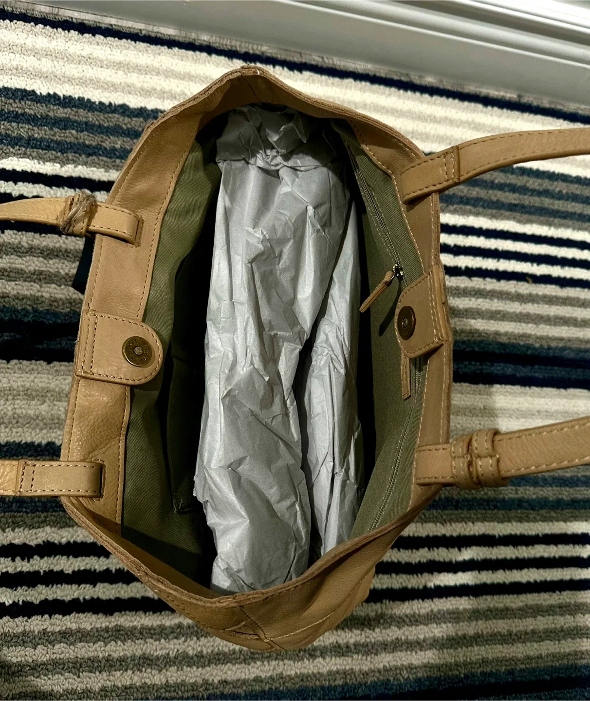 American Leather Co. Tan Leather Tote Bag image indicator(4)