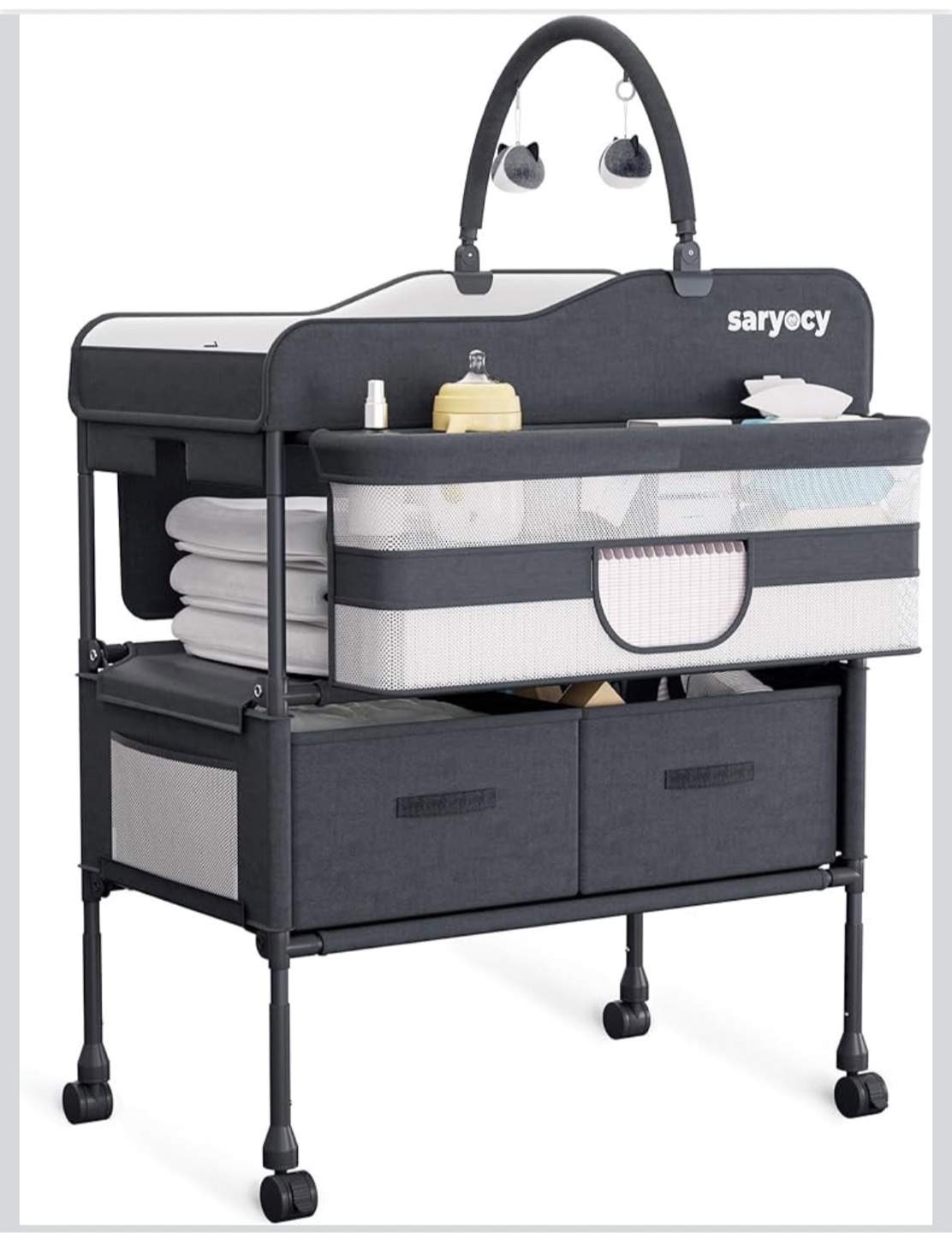 Saryeocy Dark Gray Baby Changing Table - photo 2