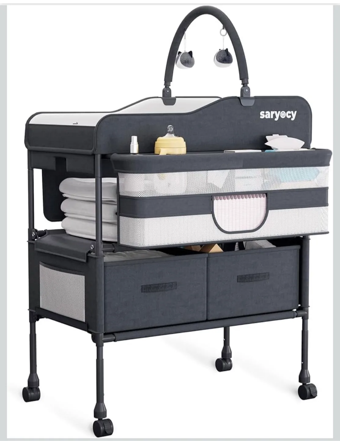 Saryeocy Dark Gray Baby Changing Table image indicator(2)