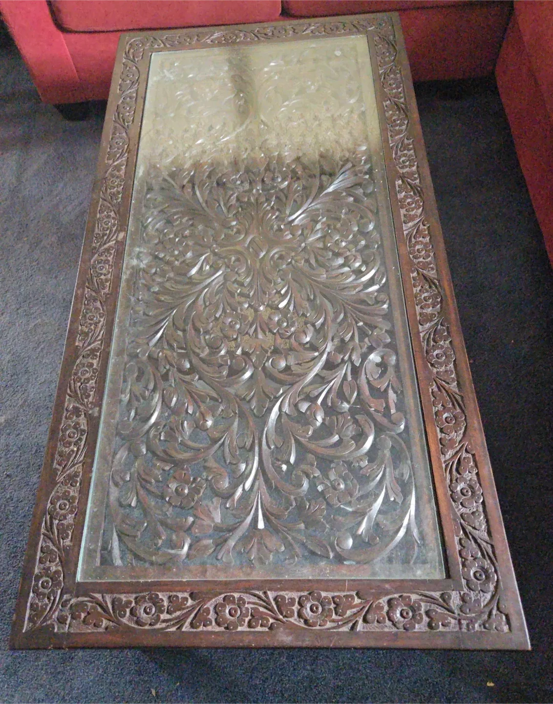 Hand Carved One of a Kind Wood Coffee Table and End Tables image indicator(2)