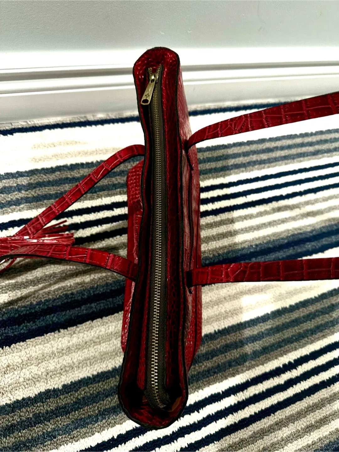 Patricia Nash Red Leather Tote Bag image indicator(2)