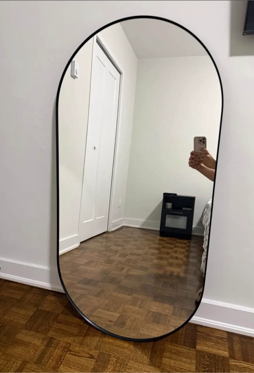 Black Framed Capsule Mirror