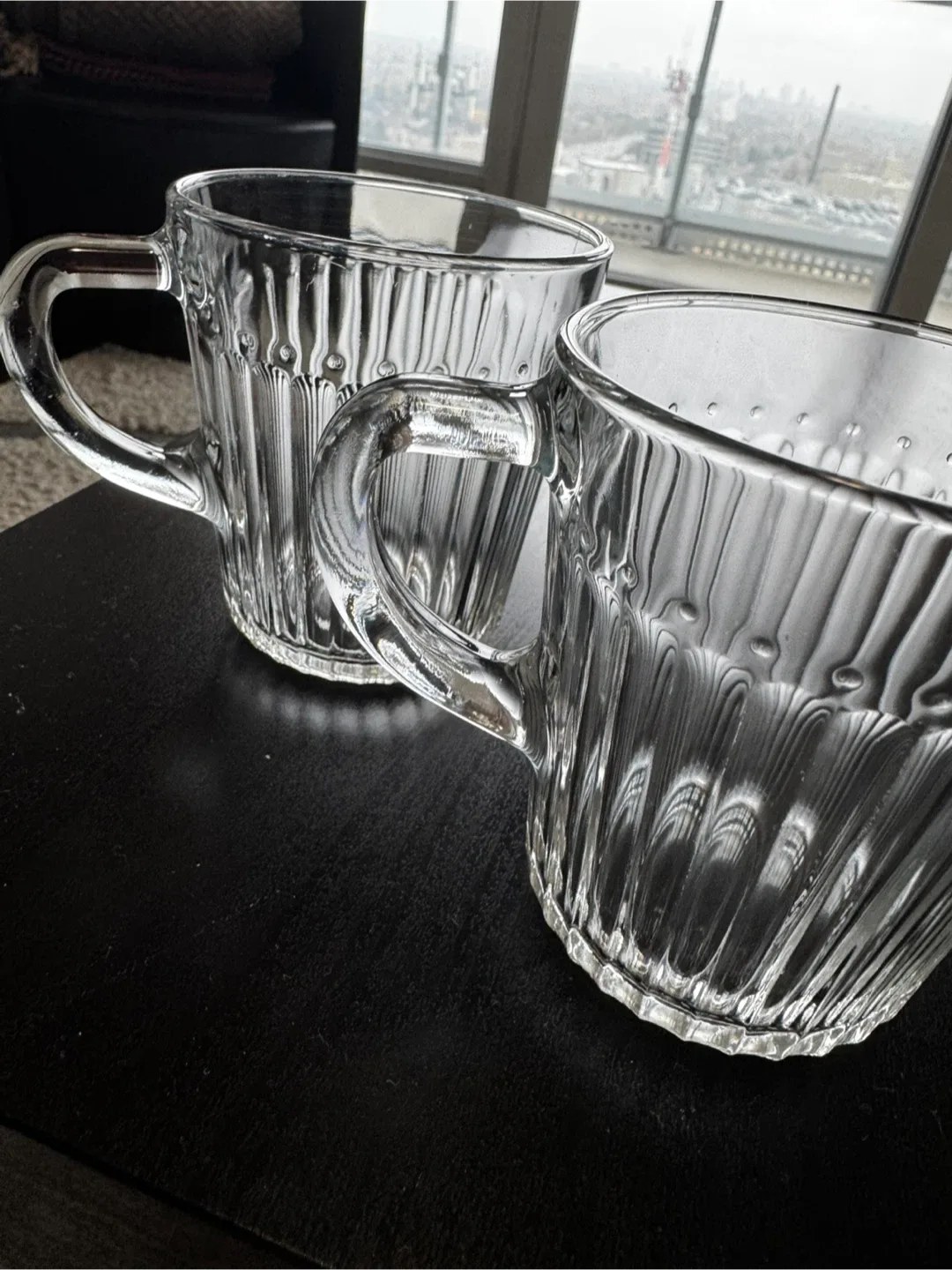 Set of Clear Glass Mugs