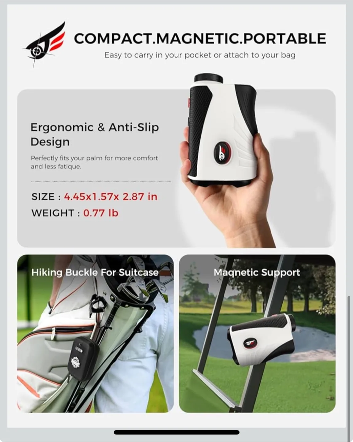 VyKure Golf Rangefinder w/ Slope - 1200 Yards image indicator(8)