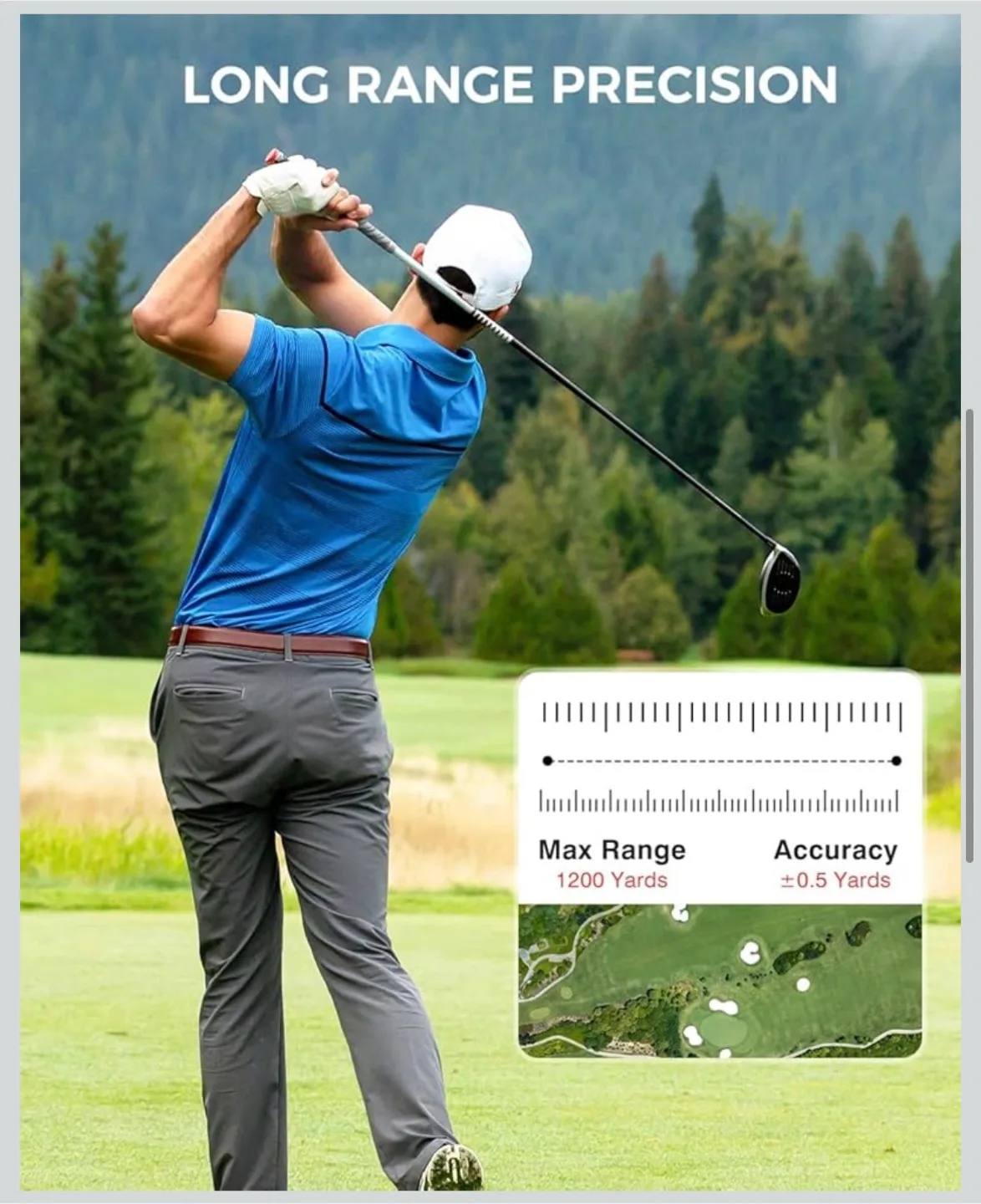 VyKure Golf Rangefinder w/ Slope - 1200 Yards image indicator(4)