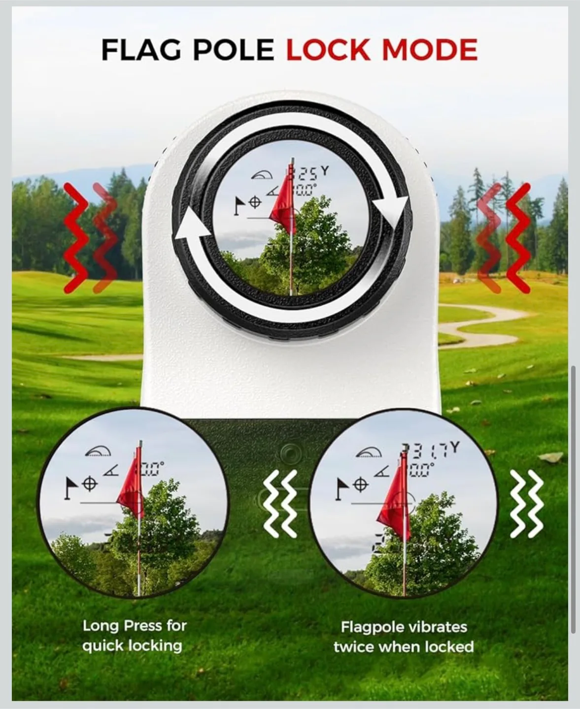 VyKure Golf Rangefinder w/ Slope - 1200 Yards image indicator(5)