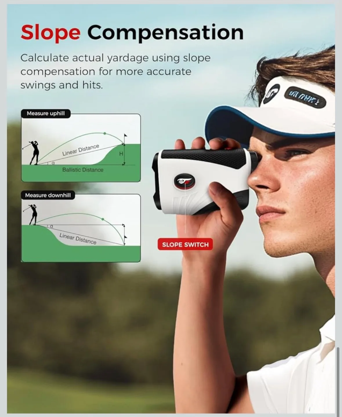 VyKure Golf Rangefinder w/ Slope - 1200 Yards image indicator(6)