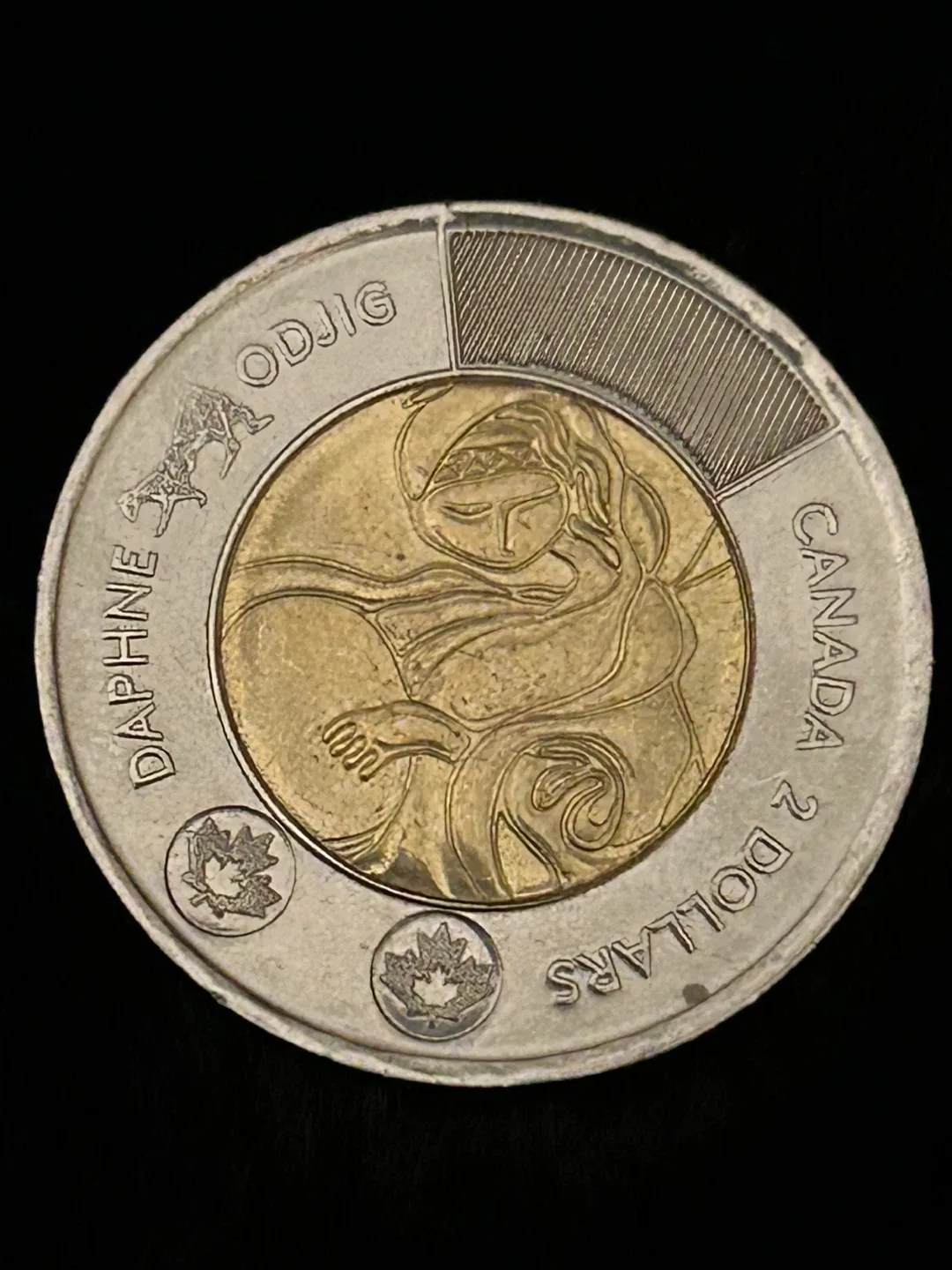 $3.50 2025 Canada toonie DAPHNE ODJIG $2 uncoloured toonie coin image indicator(3)