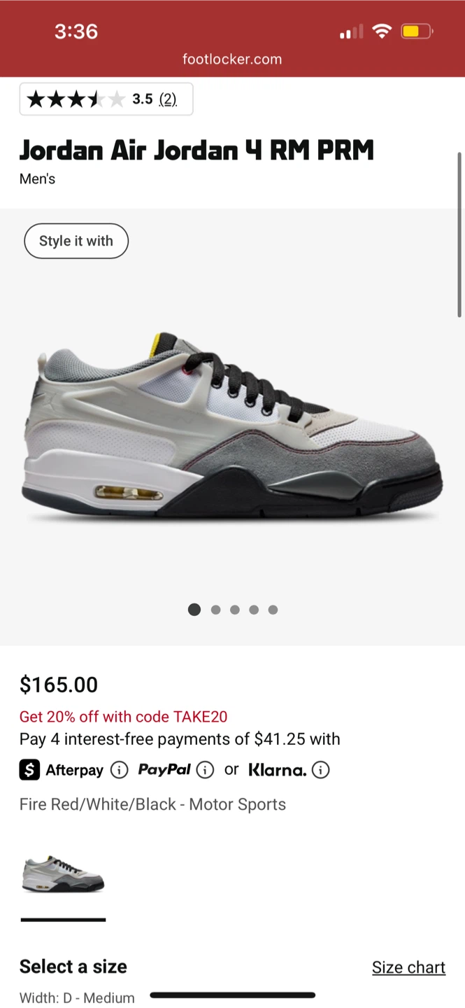 Jordan Air Jordan 4 RM PRM - Fire Red/White/Black