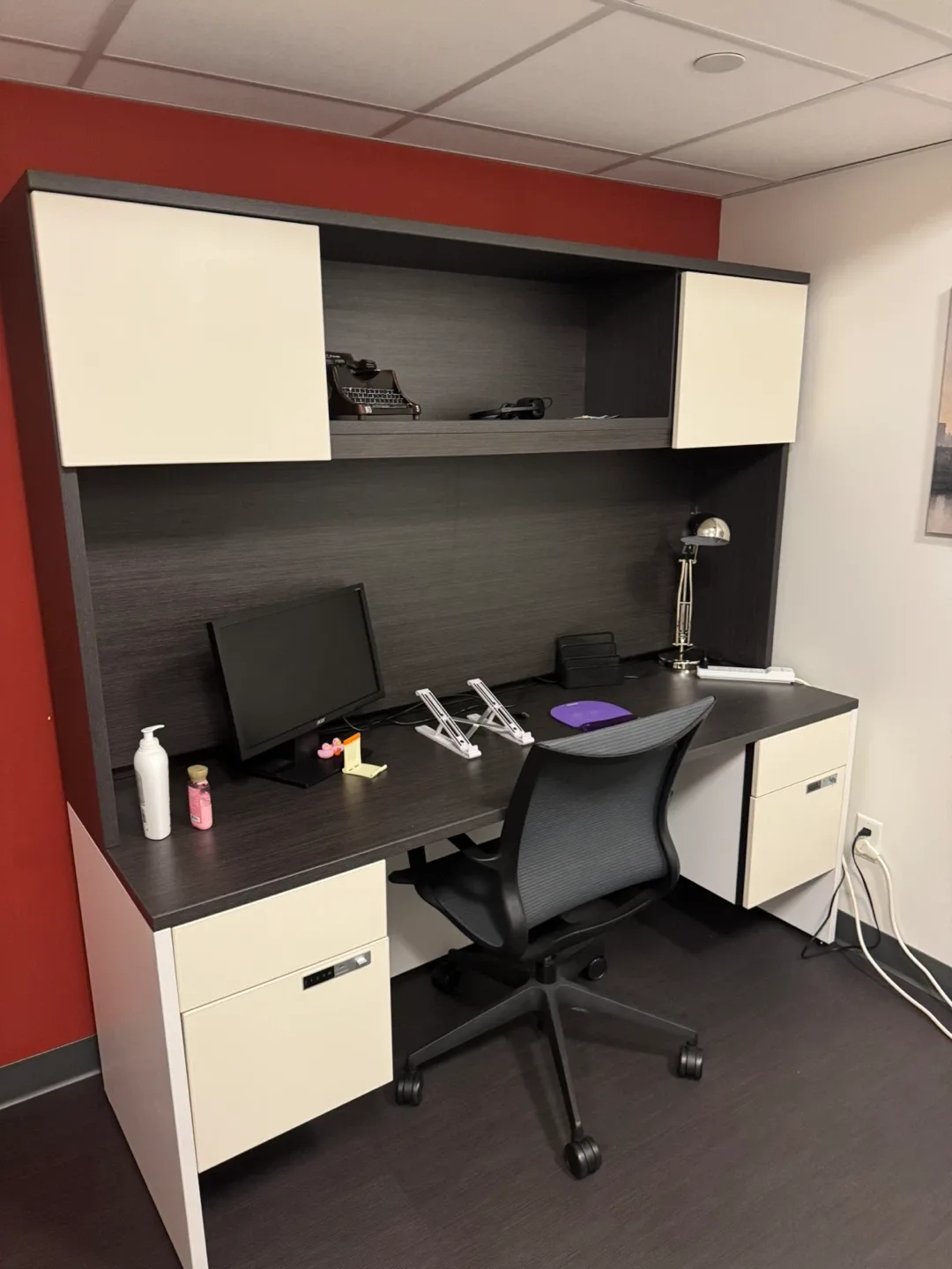2 large Office Desks with Hutch
