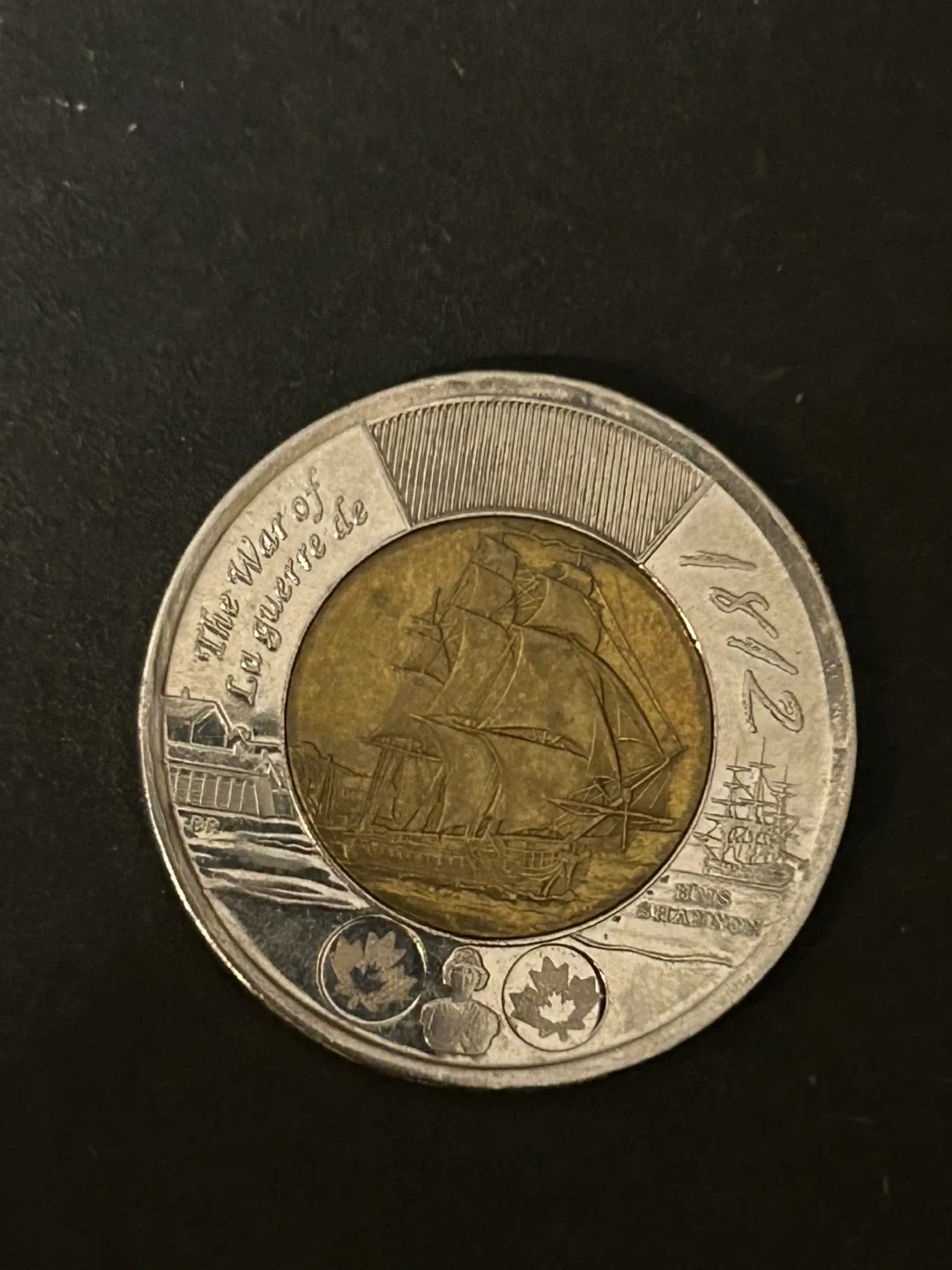 $3.50 2012 Canadian Dollar War of 1812: HMS Shannon  Toonie Coin image indicator(3)