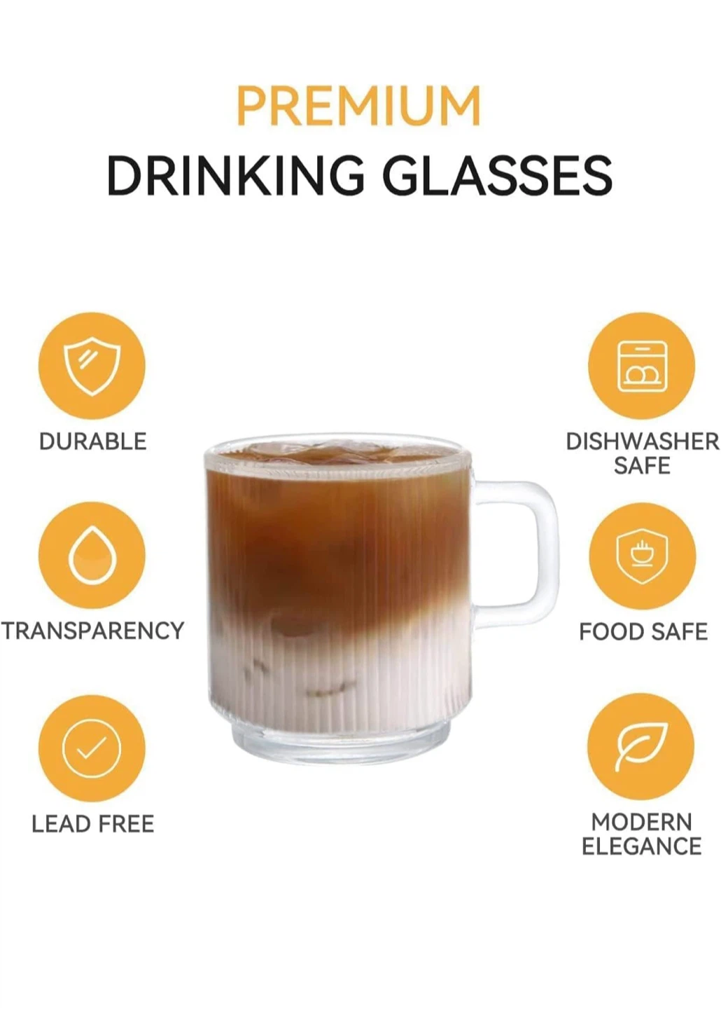 Set of 2 Premium Drinking Glasses