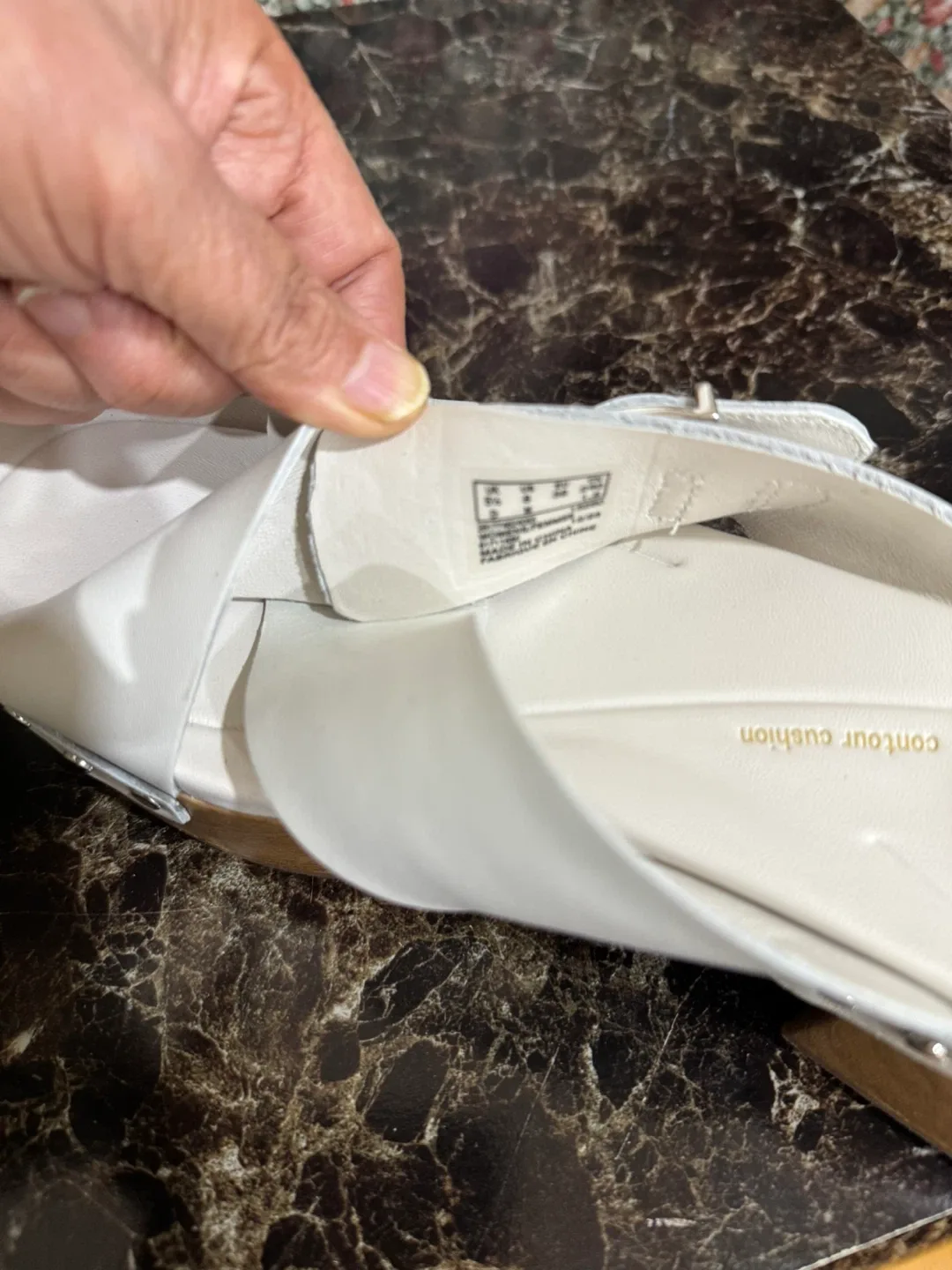 Clarks White Leather Sandals Size 7 image indicator(3)