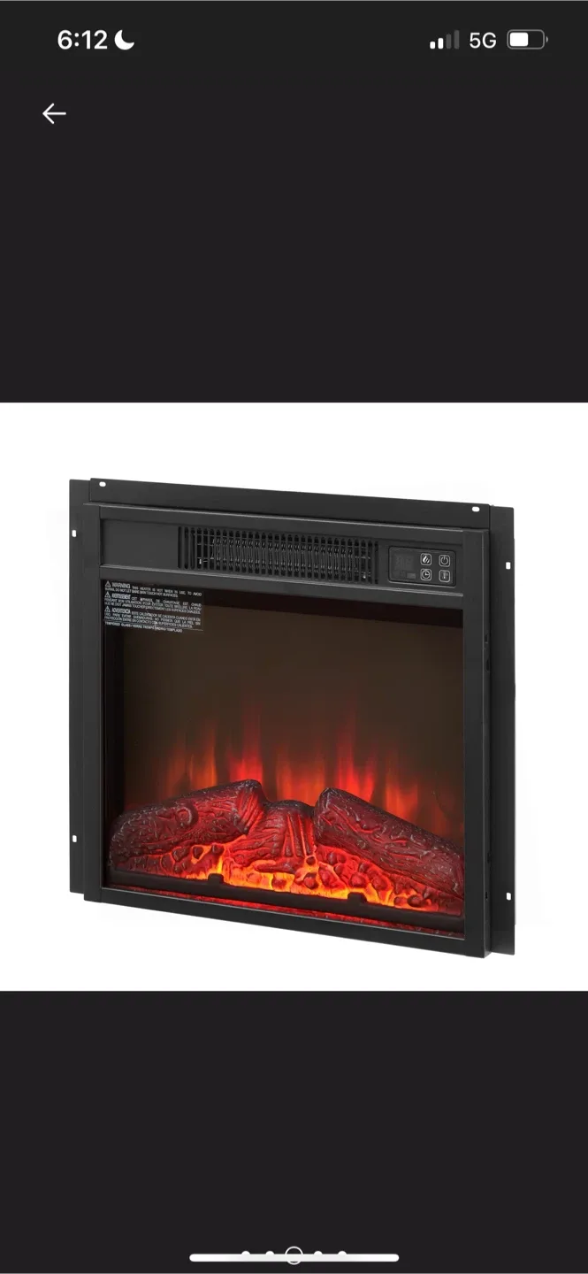 New Electric Fireplace Insert 18" 1400W 120V image indicator(2)
