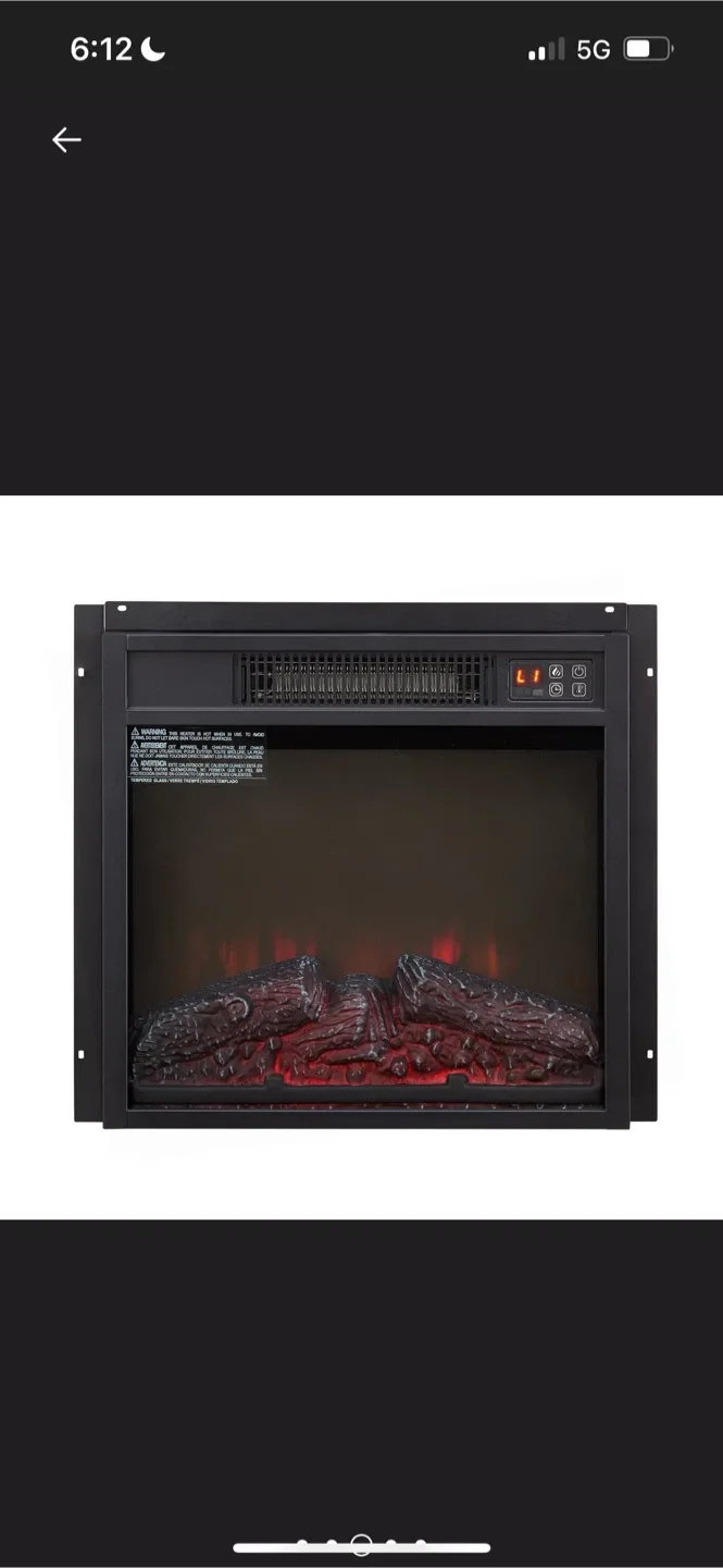 New Electric Fireplace Insert 18" 1400W 120V image indicator(5)