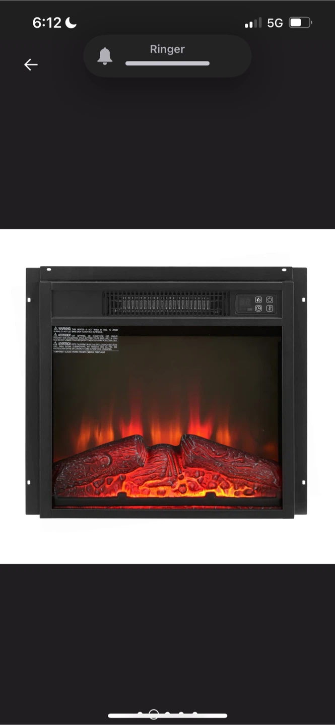New Electric Fireplace Insert 18" 1400W 120V