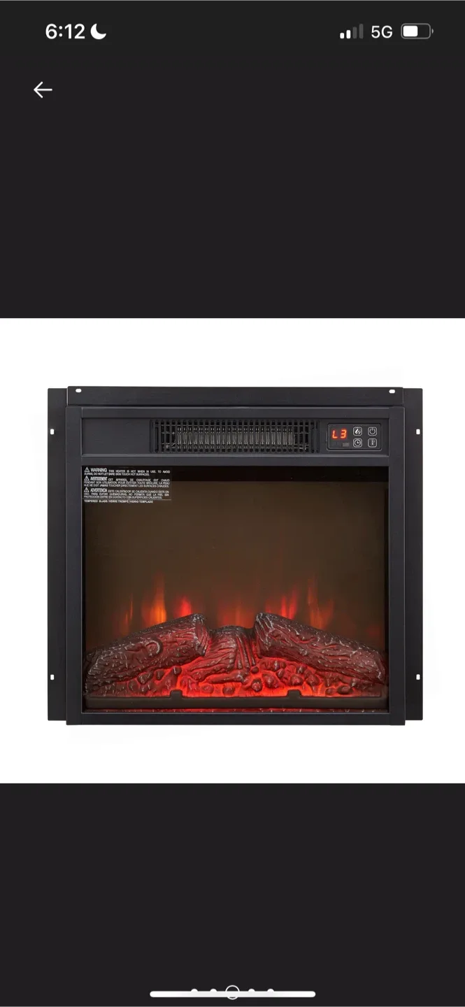 New Electric Fireplace Insert 18" 1400W 120V image indicator(7)