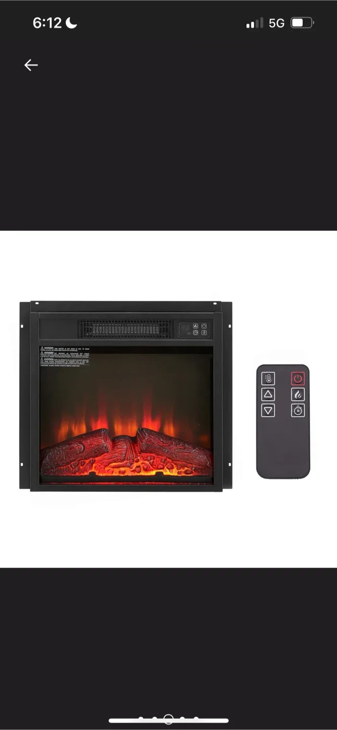 New Electric Fireplace Insert 18" 1400W 120V image indicator(8)