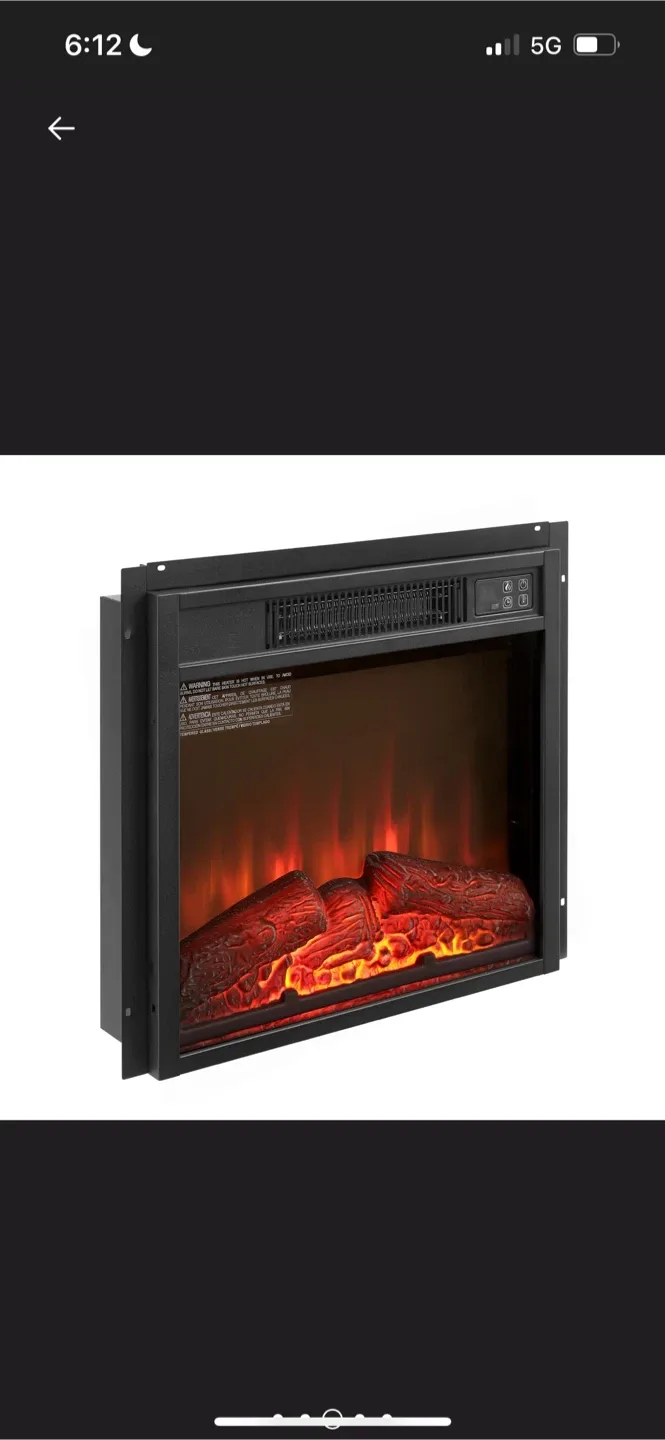 New Electric Fireplace Insert 18" 1400W 120V image indicator(9)