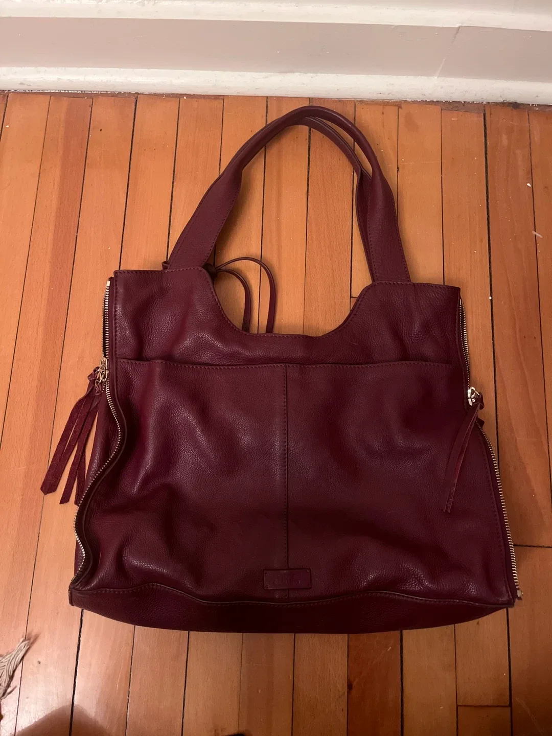 Vince Camuto Burgundy Leather Tote Bag image indicator(5)
