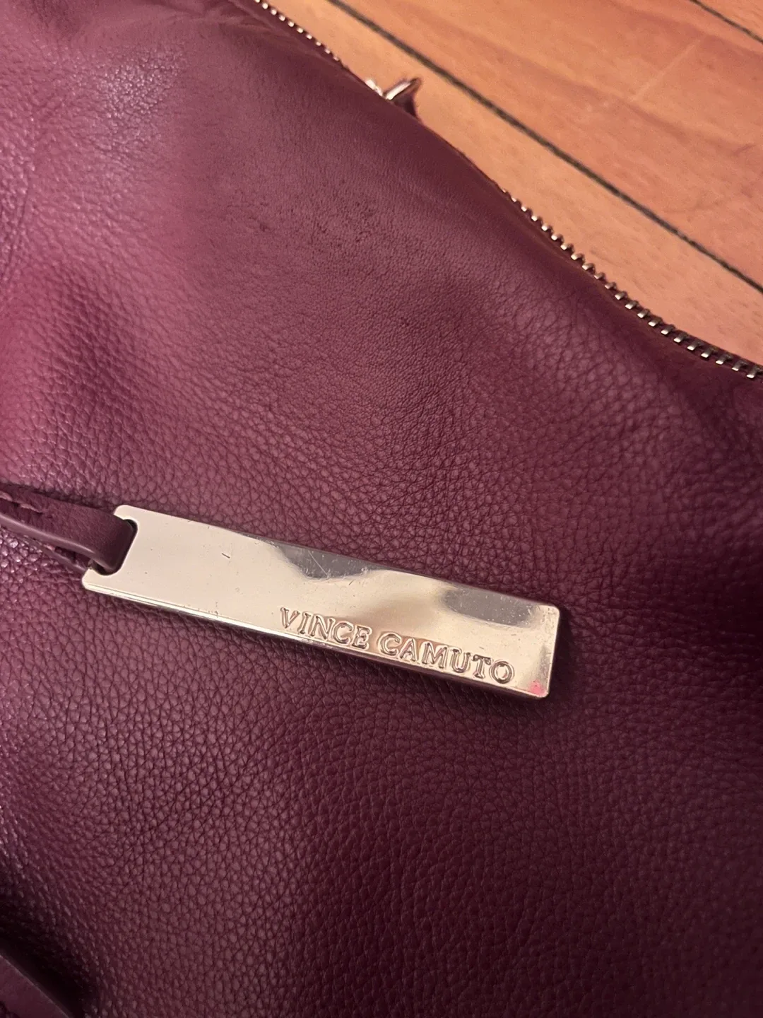 Vince Camuto Burgundy Leather Tote Bag image indicator(3)