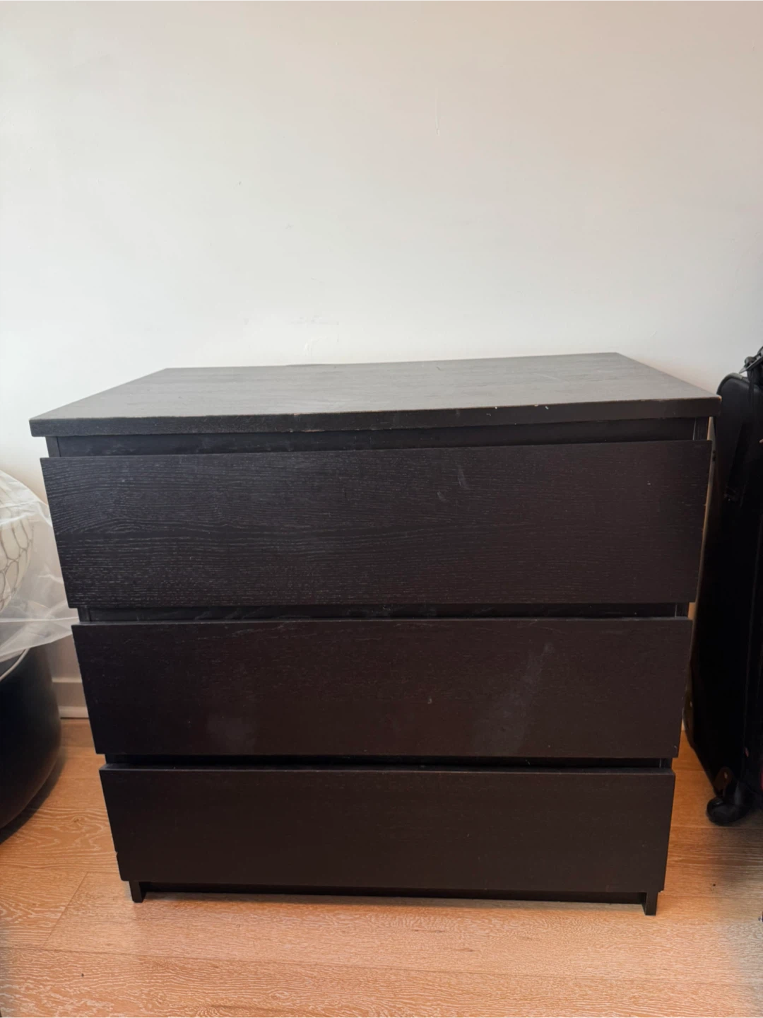 IKEA Malm Black-Brown 3-Drawer Dresser