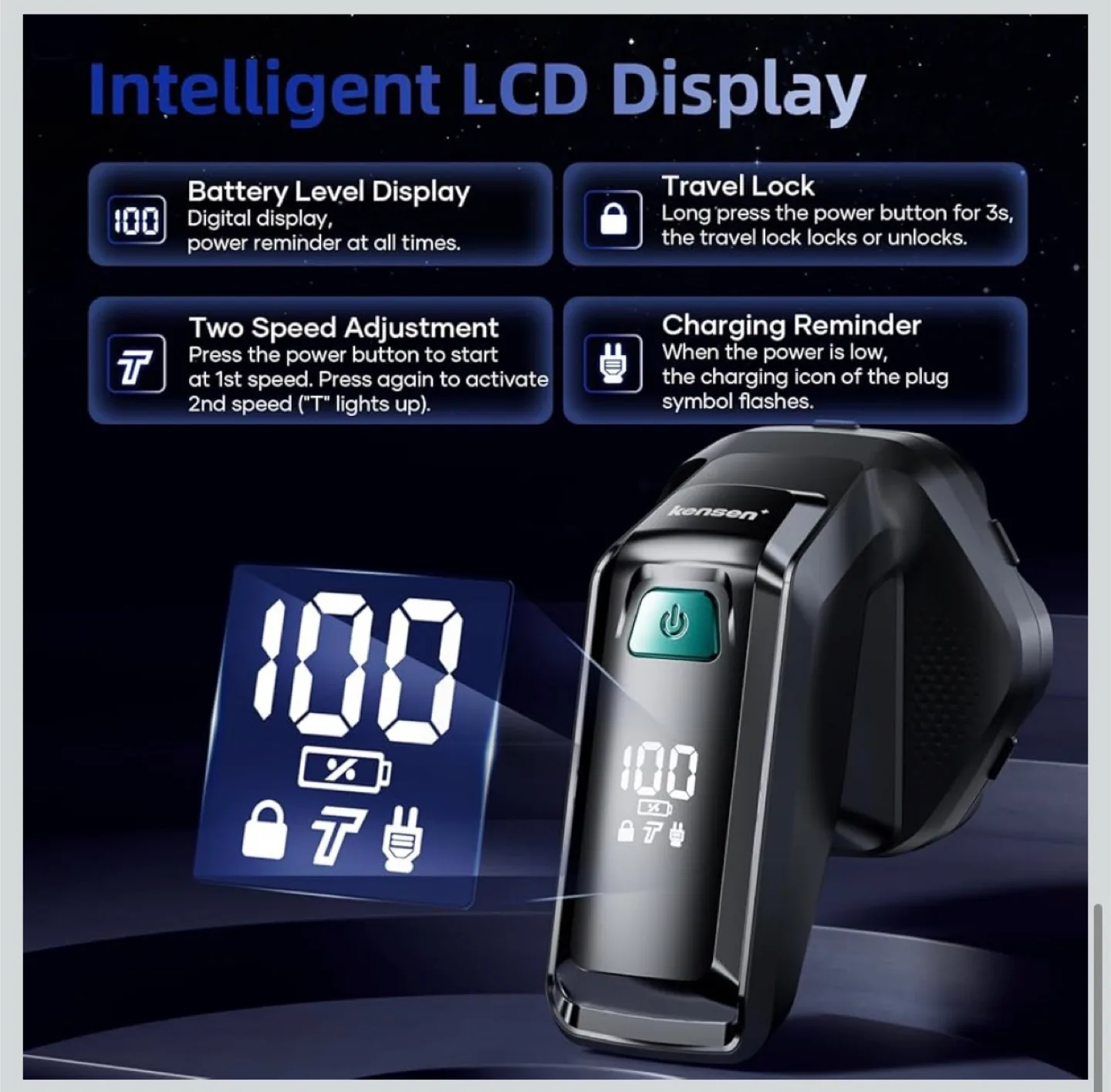 Kensen 7D Head Shaver image indicator(8)