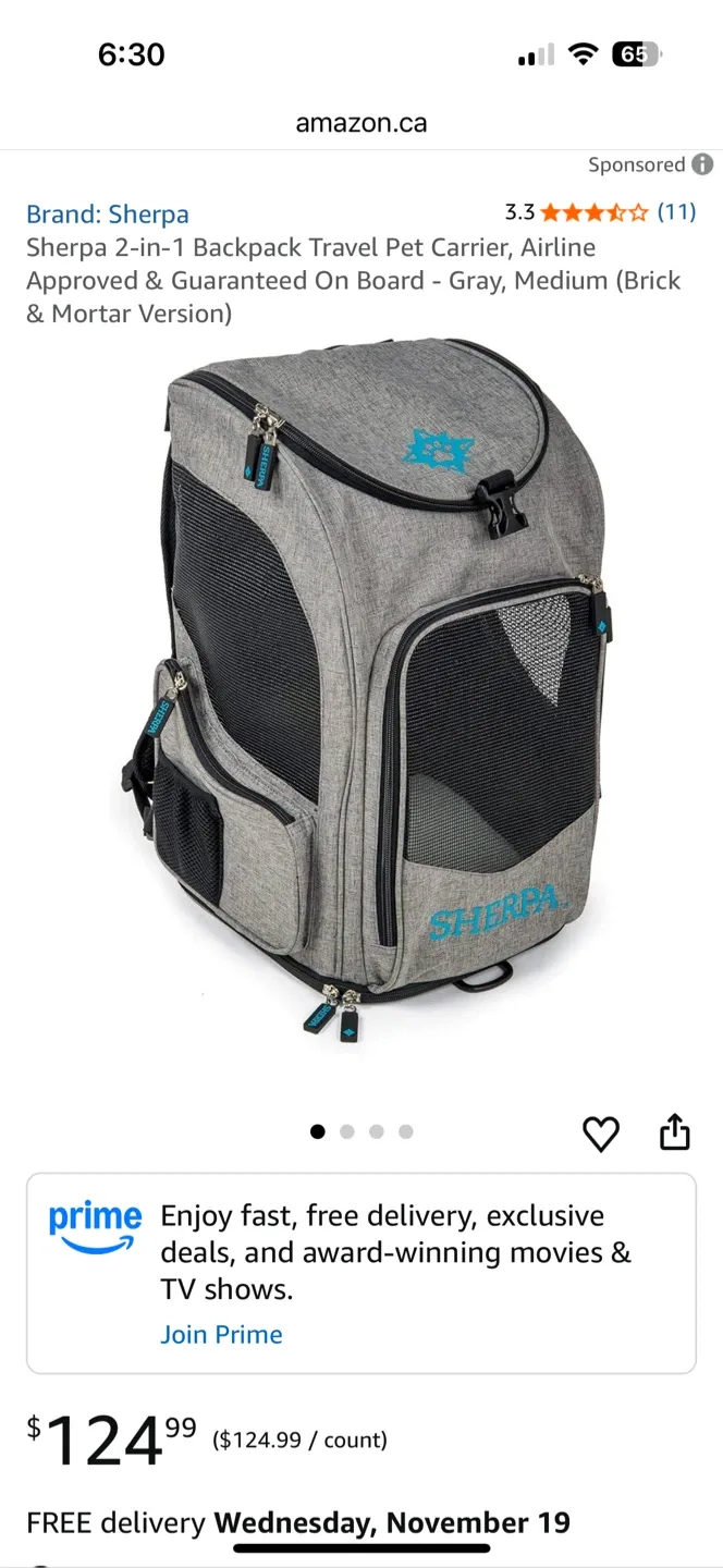 Sherpa 2-in-1 Pet Carrier Backpack - Gray image indicator(5)