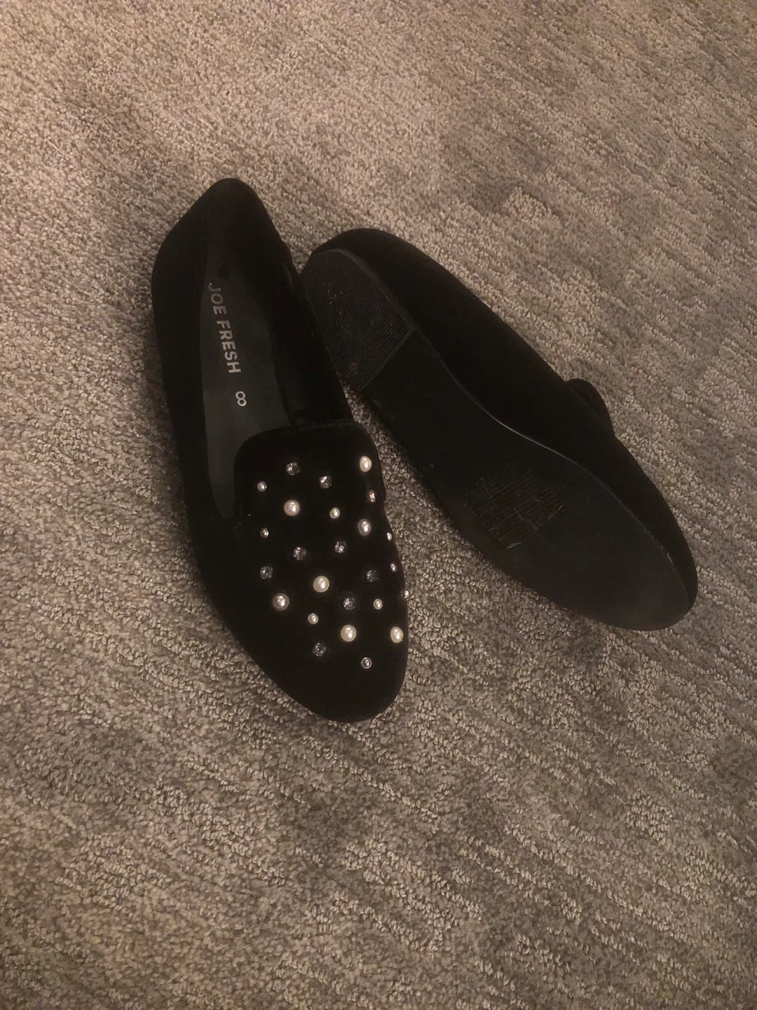 Joe Fresh Black Velvet Loafers - Size 8 image indicator(3)