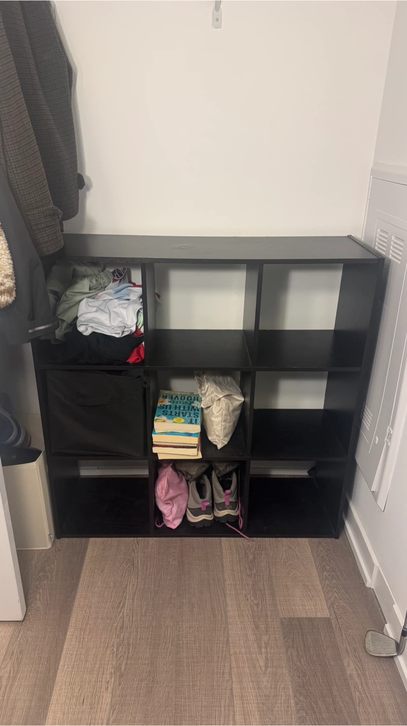 Black 9-Cube Storage Shelf