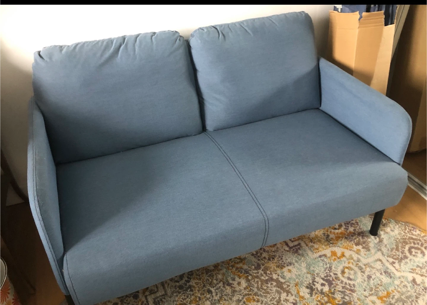 Light Blue Loveseat Sofa - photo 2