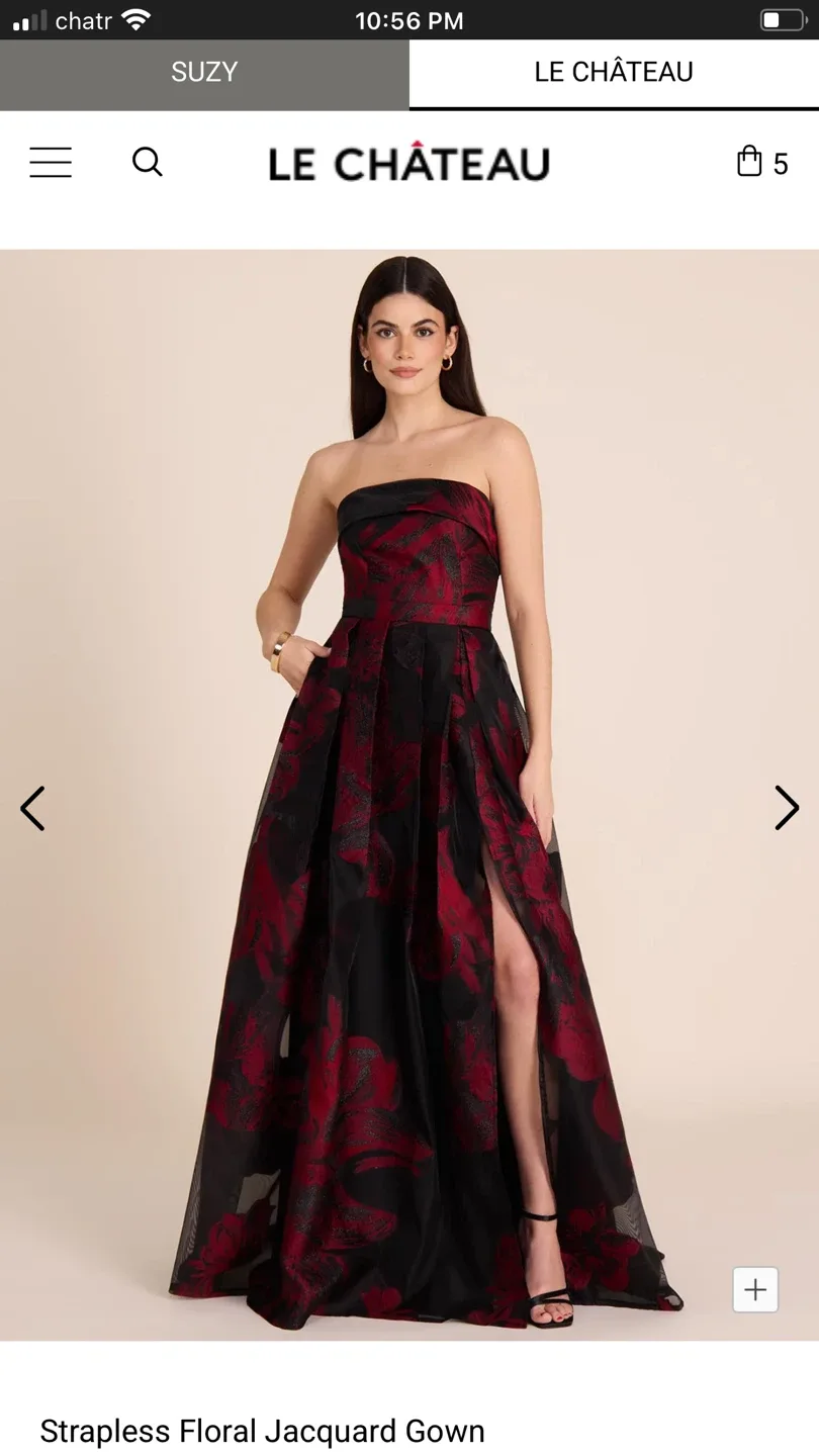 Le Chateau Black & Red Floral Dress image indicator(6)