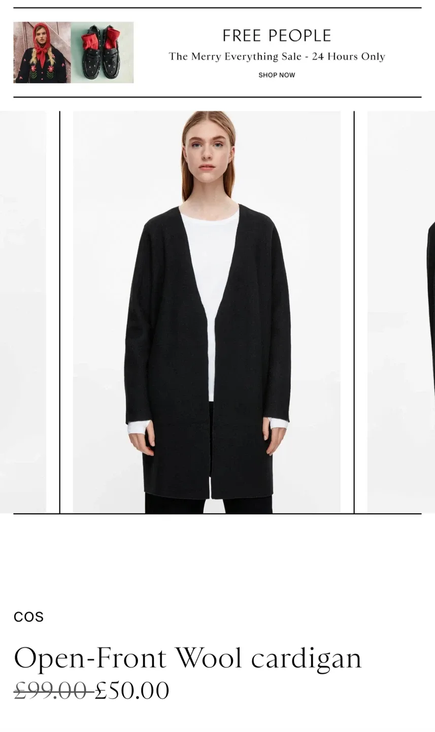 COS Open-Front Wool Cardigan - Size XS image indicator(2)