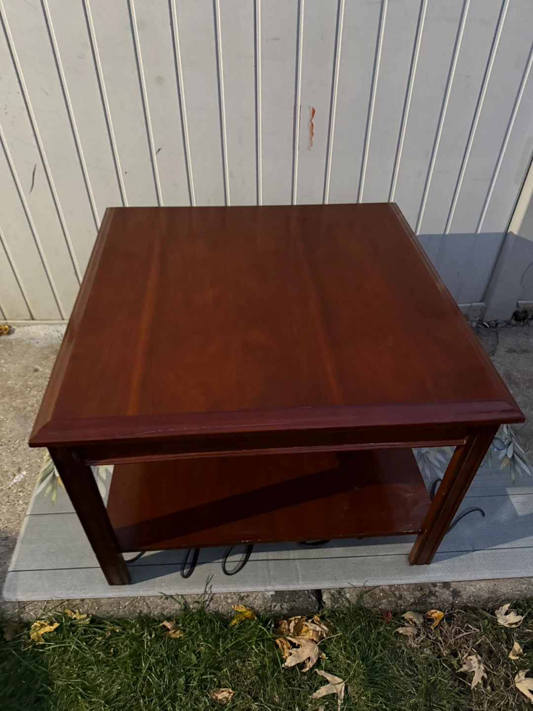 Mahogany End Table with Shelf