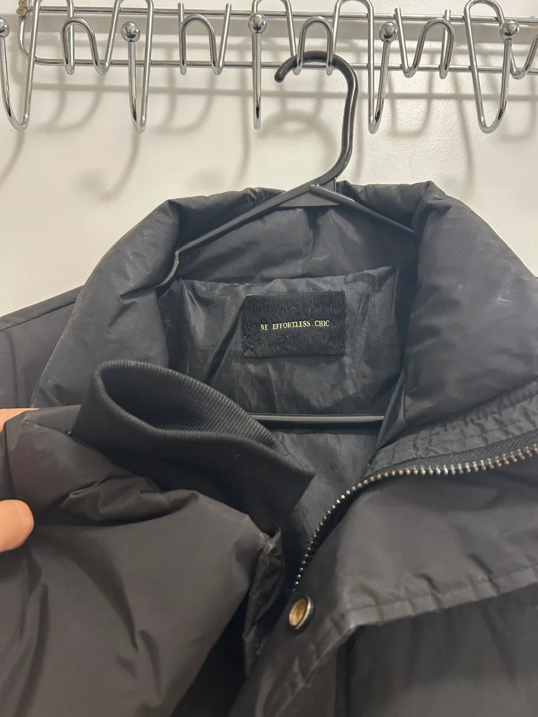 Chic Black Puffer Jacket - korean style image indicator(2)