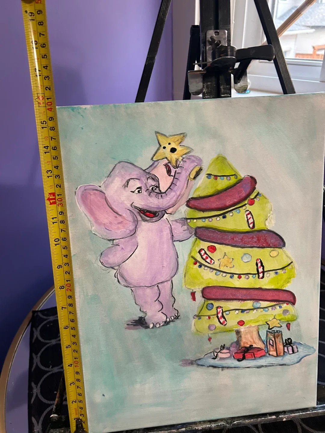 Elephant Christmas Painting image indicator(4)