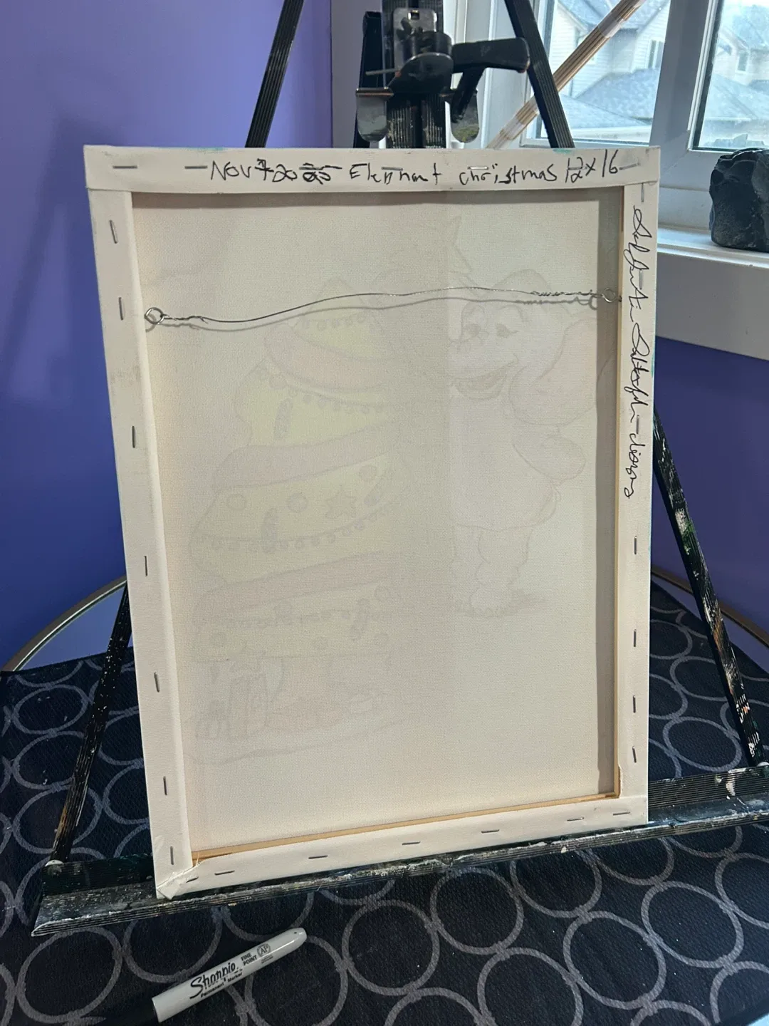 Elephant Christmas Painting image indicator(5)